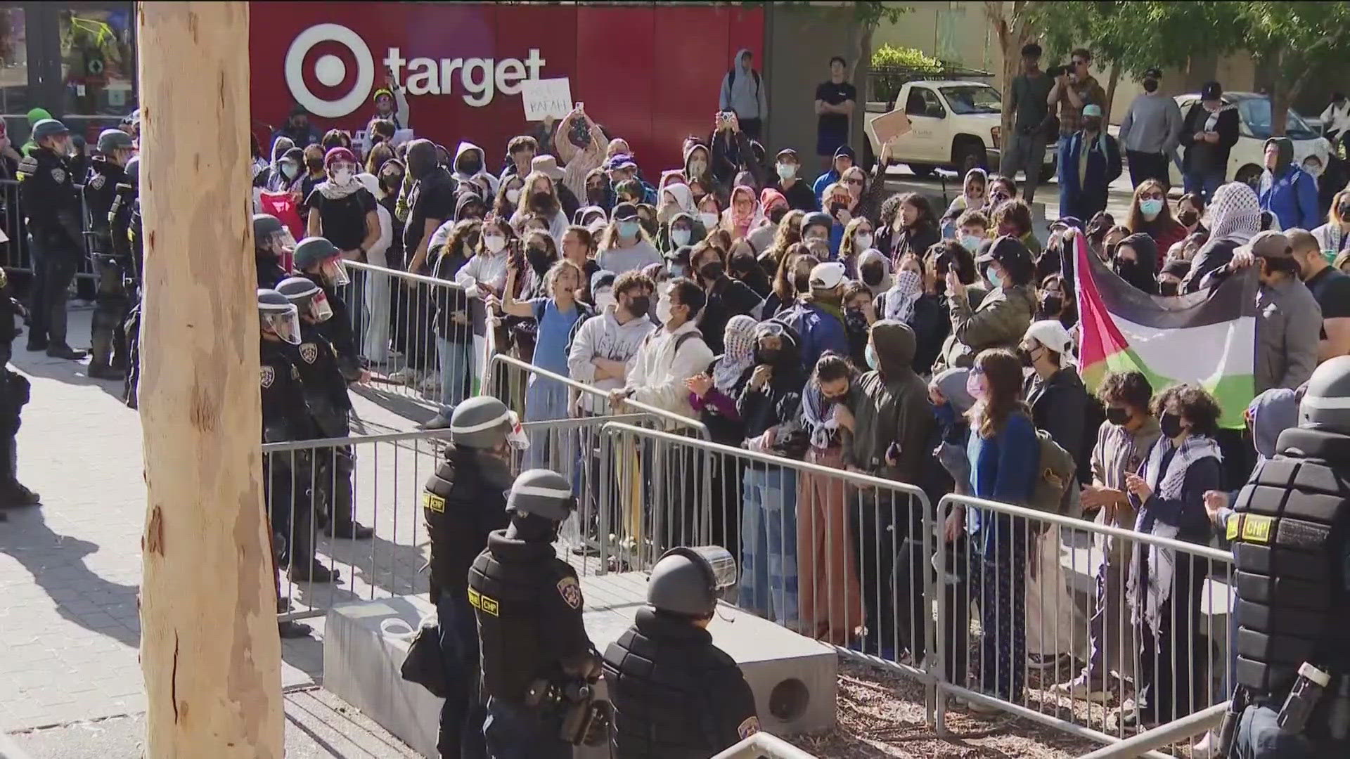 UC San Diego Police reported that 64 arrests were made during the dismantling of the illegal encampment on campus.