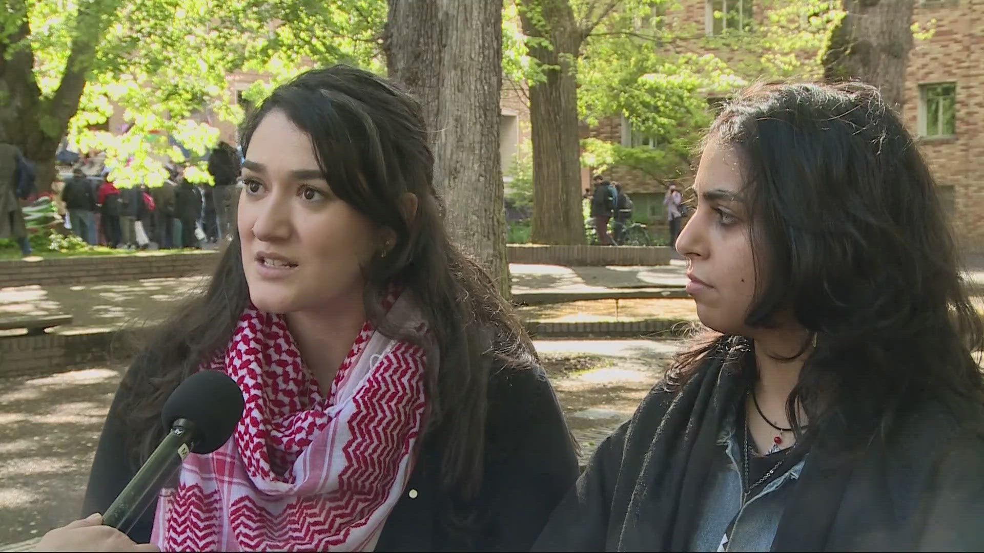 Students and others joined the nationwide protests and set up a pro-Palestinian encampment at Portland State University in protest of the war in Gaza.