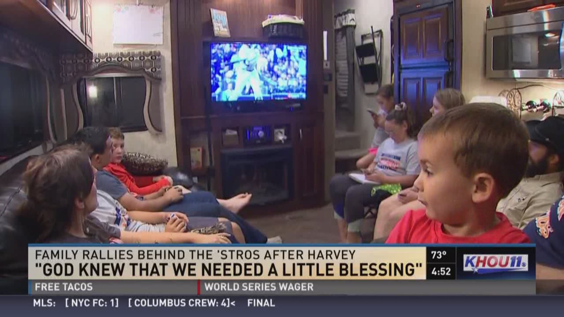 'God knew that we needed a little blessing'. Local family rallies behind the 'Stros after Harvey. 