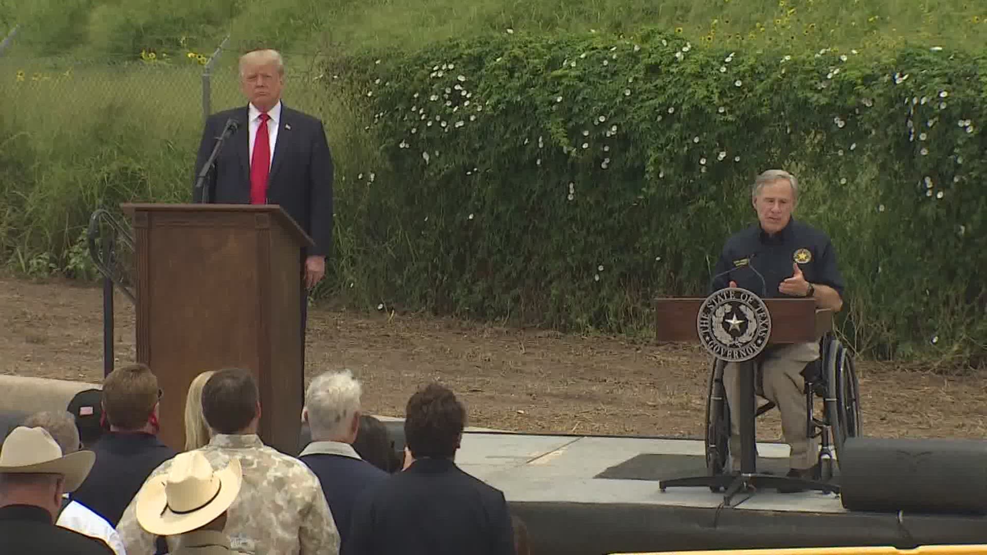 Gov. Greg Abbott and former President Donald Trump traveled to Pharr, Texas to tour the unfinished border wall.