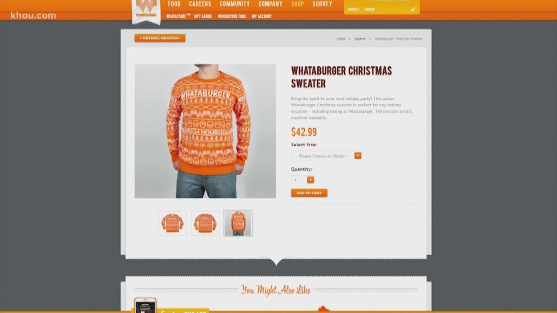 The popular burger chain just dropped some new swag on their website. They are selling unisex Whataburger Christmas sweaters for $42.99.