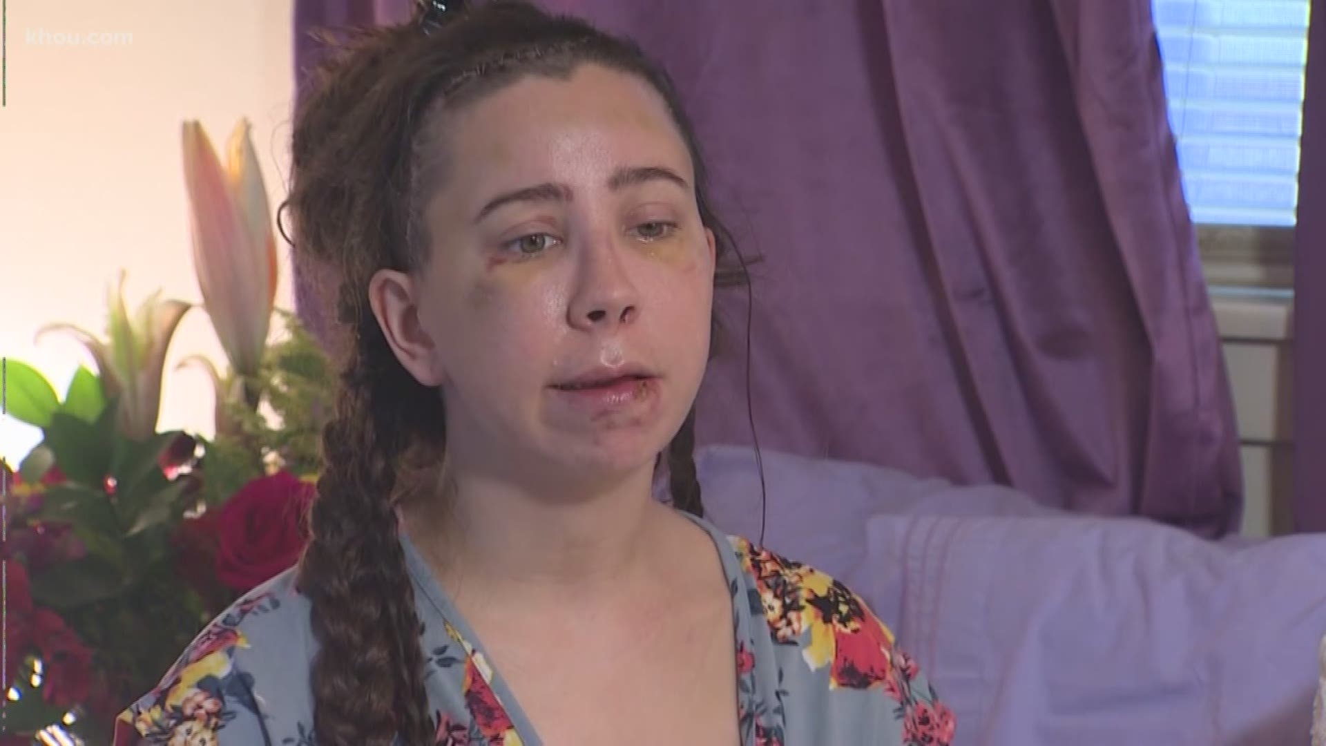 A Houston woman has a long road to recovery after she was brutally beaten after a night out.