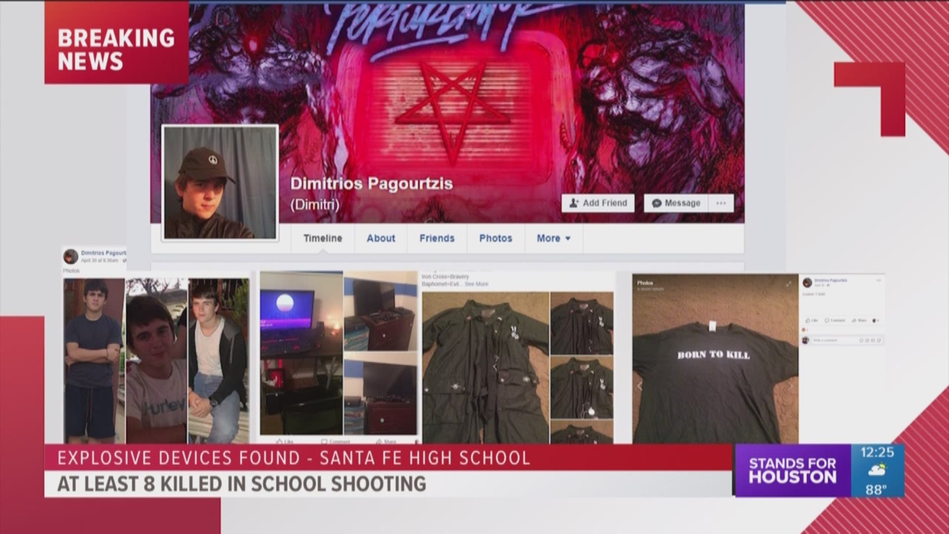 The student who opened fire at Santa Fe High School Friday morning has been identified as 17-year-old Dimitrios Pagourtzis, according to an FBI source. Police say Pagourtzis shot and killed at least eight people and wounded several others. Several law enf