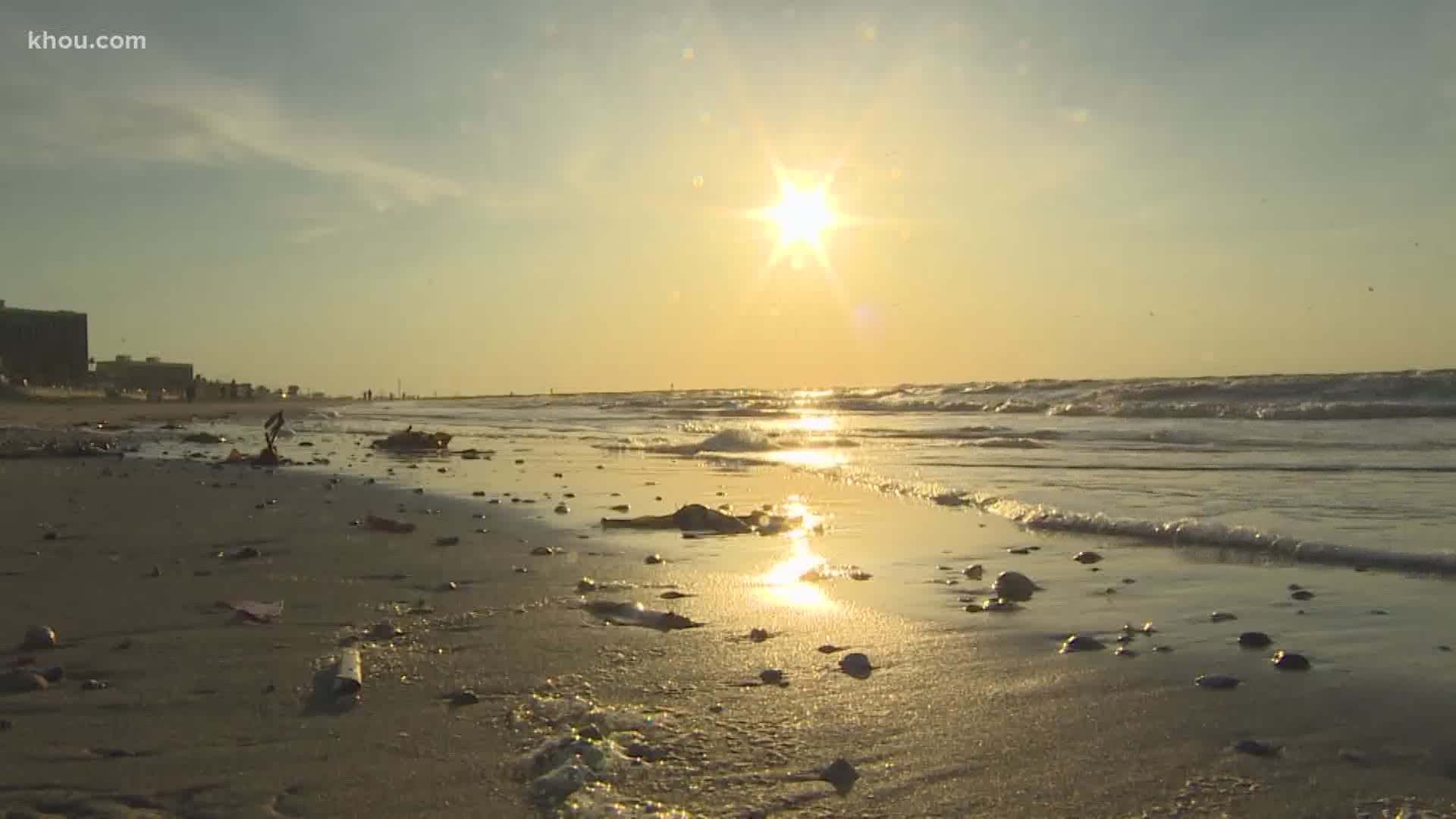 Galveston residents enjoy beautiful morning as public beaches partially open Monday for a few hours. KHOU News' Anayeli Ruiz talks to beach goers.