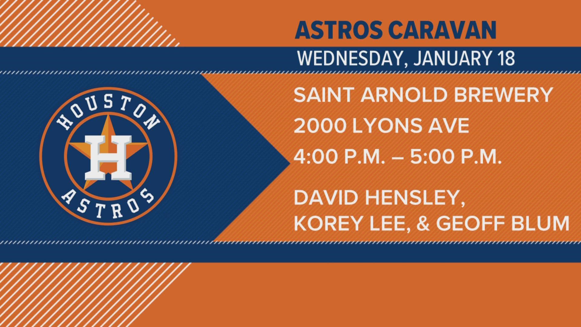 The tour will run through Jan. 19, just two days before the Astros host their Fan Fest at Minute Maid Park on Saturday.