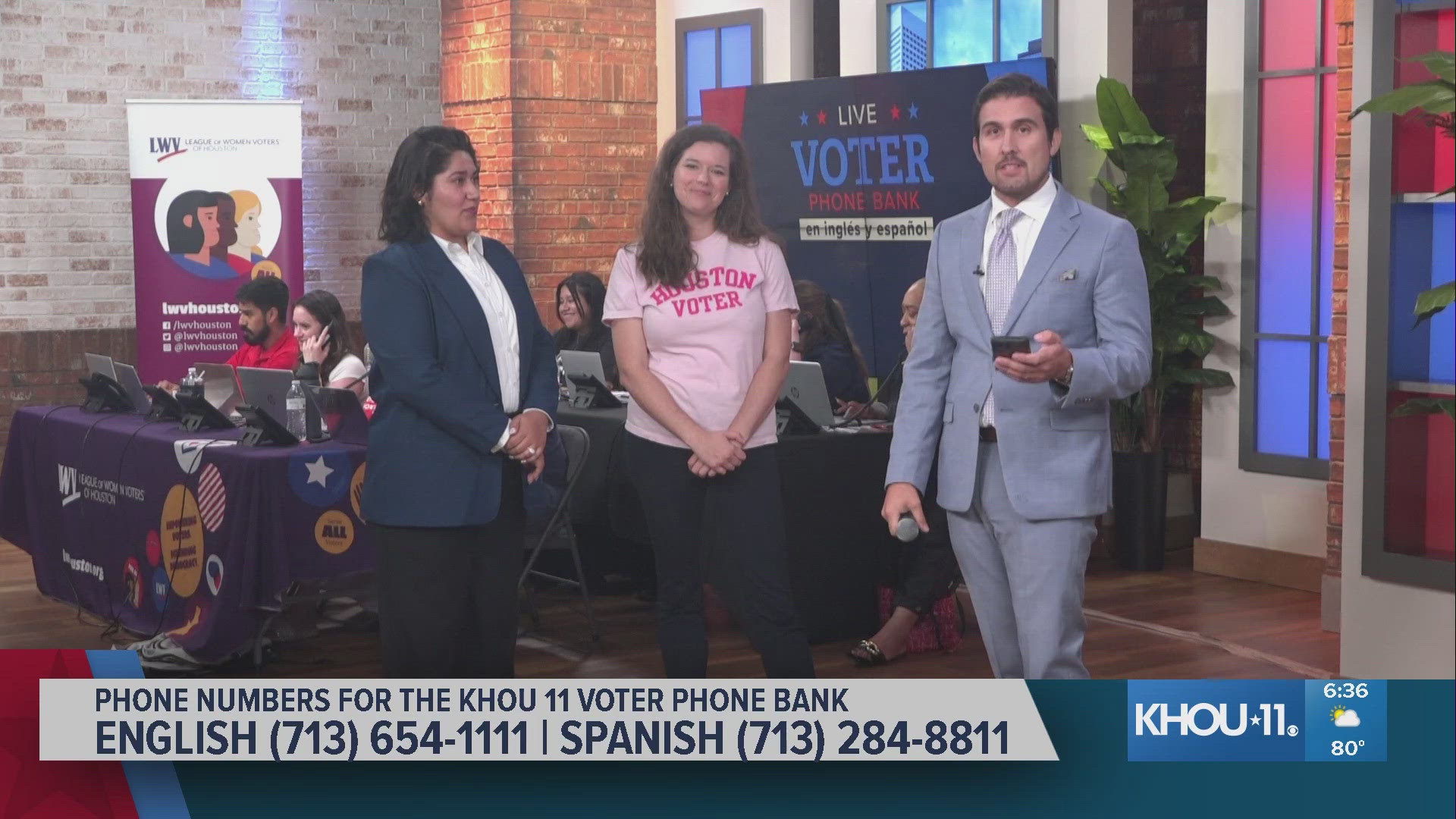 KHOU 11's  Marcelino Benito and the League of Women Voters hosts a phone bank to answer any questions you have before you head to the polls.