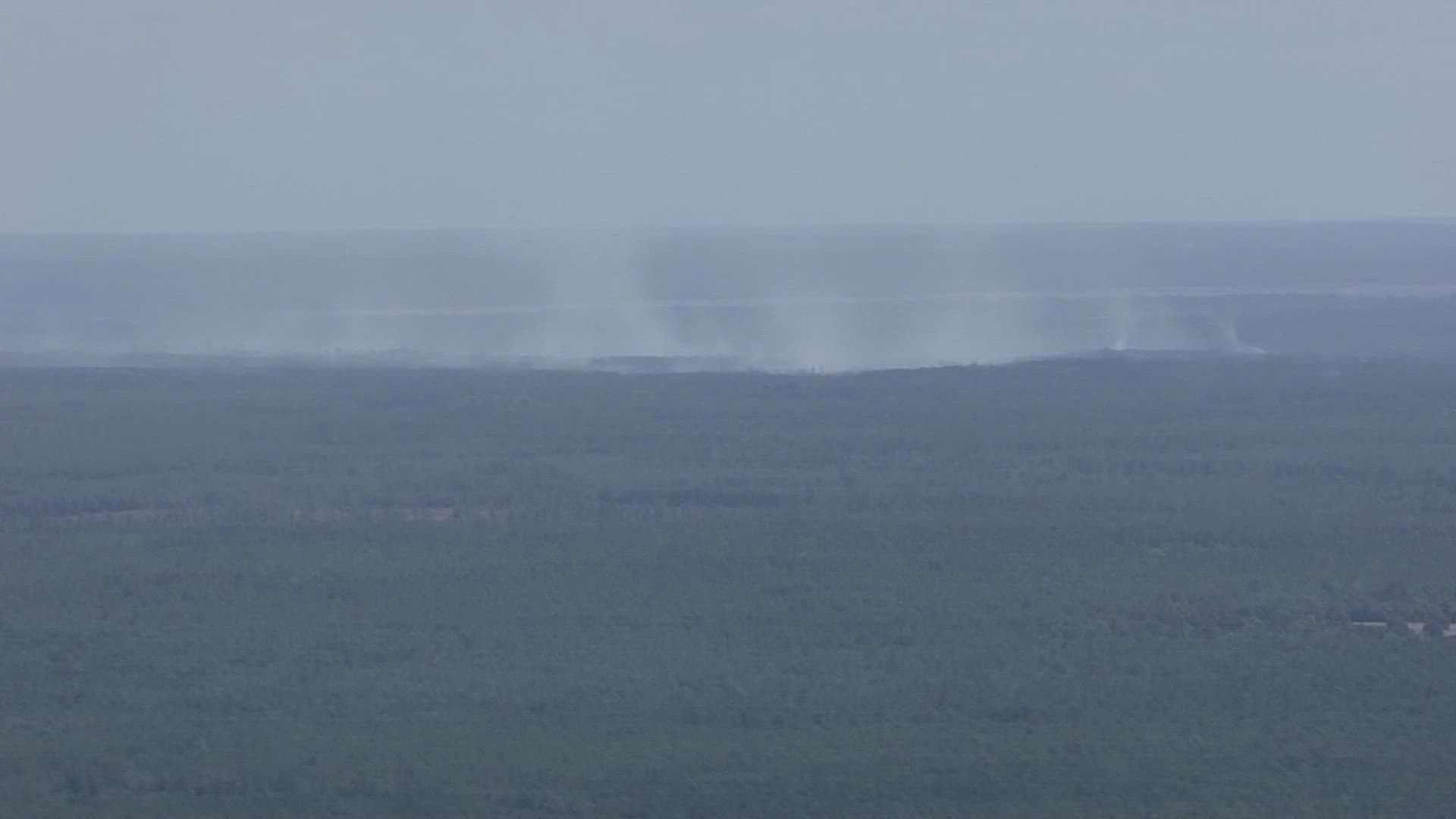 The Texas A&M Forest Service said about 1,852 acres have burned so far and at last check, is 80 percent contained.