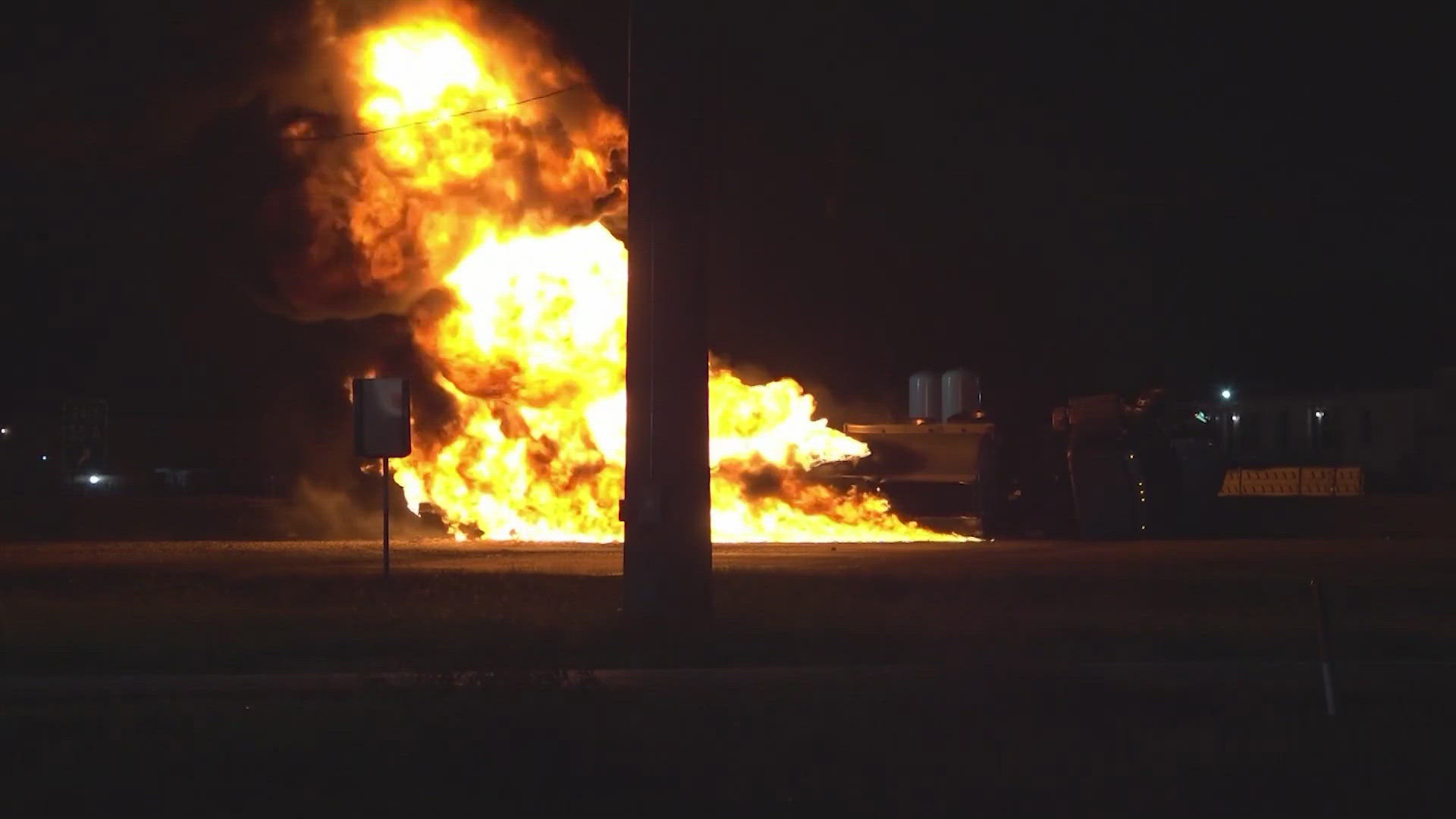 As of 4:30 p.m. Sunday, all mainlanes of the North Freeway southbound at Tidwell are back open. TxDOT said there's still some cleanup to finish on the frontage road.