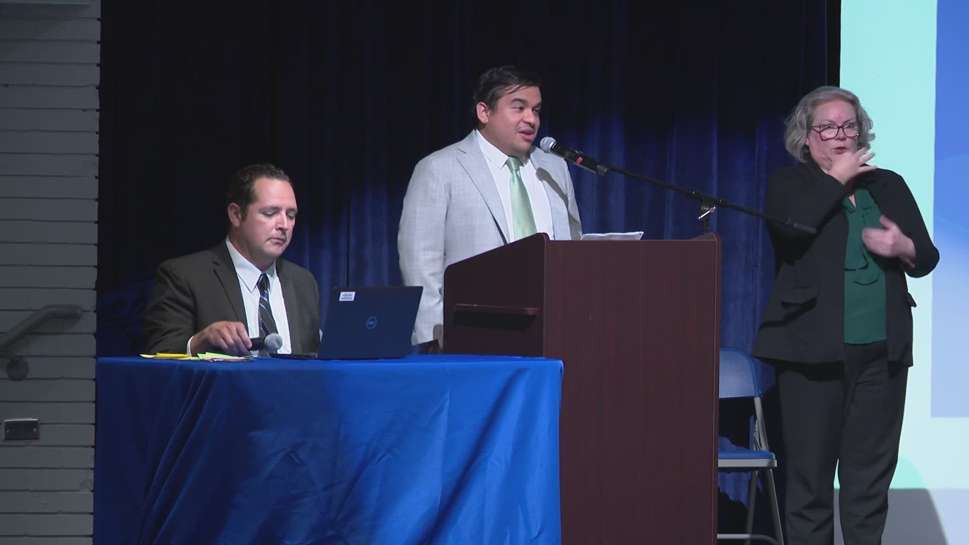 Parents showed up to the meeting at Westbury High School early to make sure they got to take part.