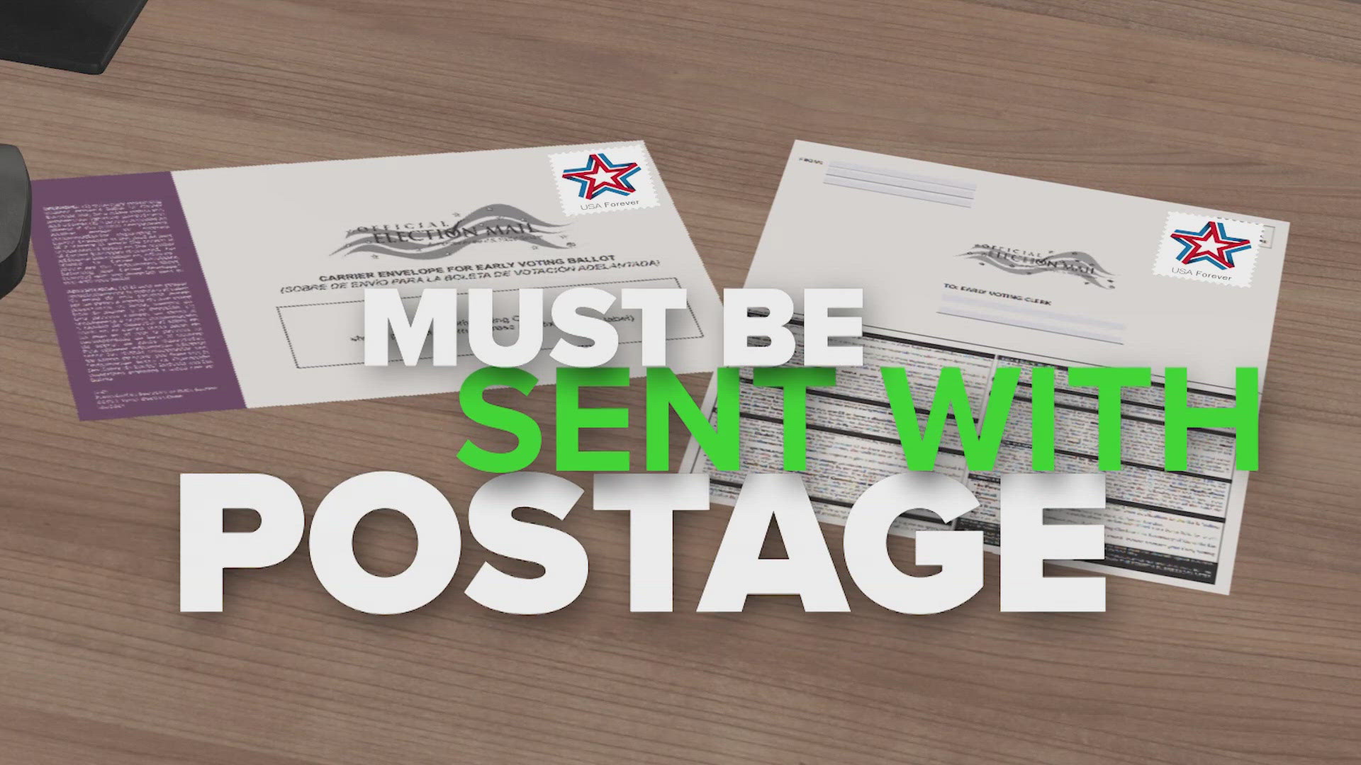 No, Texas does not have prepaid postage for all election mail