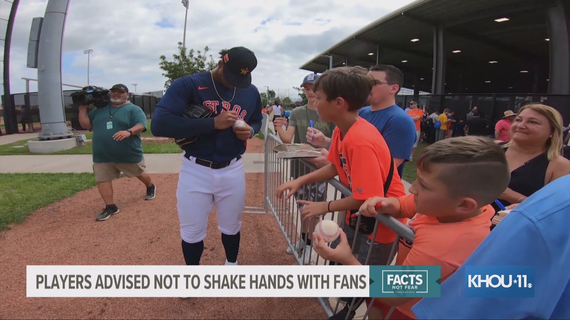 The Houston Astros organization is changing the way players greet fans and sign autographs during spring training amid COVID-19 concerns.