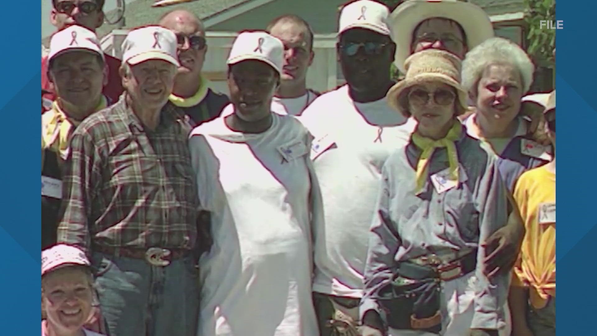 Former President and Mrs. Carter participated in a massive Habitat For Humanity project in Houston in  1998. Houstonians who still live in those homes never forgot.