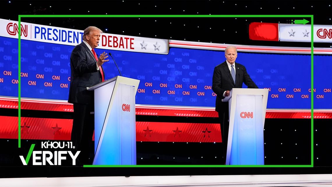 TrumpBiden presidential debate 2024 Factchecking claims