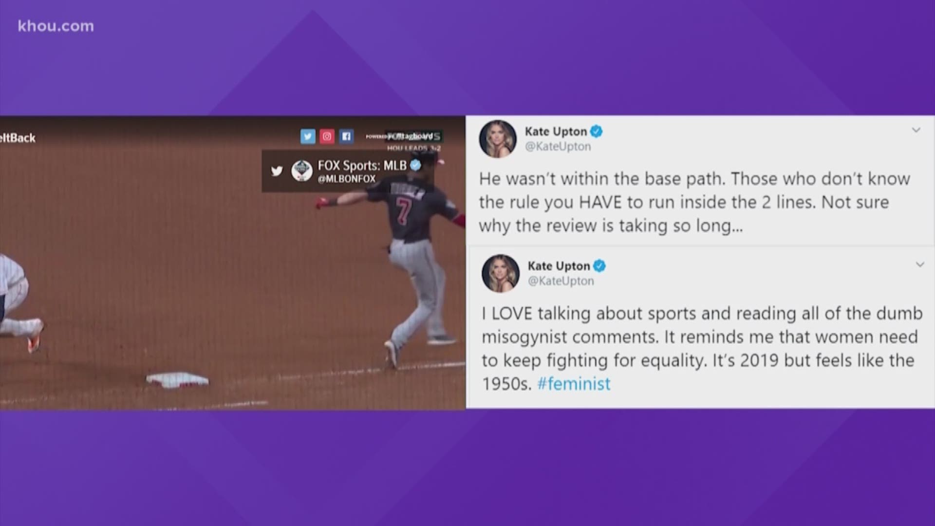 The wife of Astros star Justin Verlander says she loves "talking about sports and reading all of the dumb misogynist comments."
