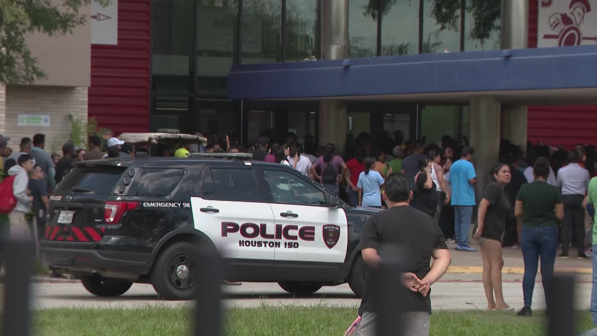 About 200 parents rushed to the southwest Houston school Friday afternoon after hearing the rumors but police determined it was a false alarm.