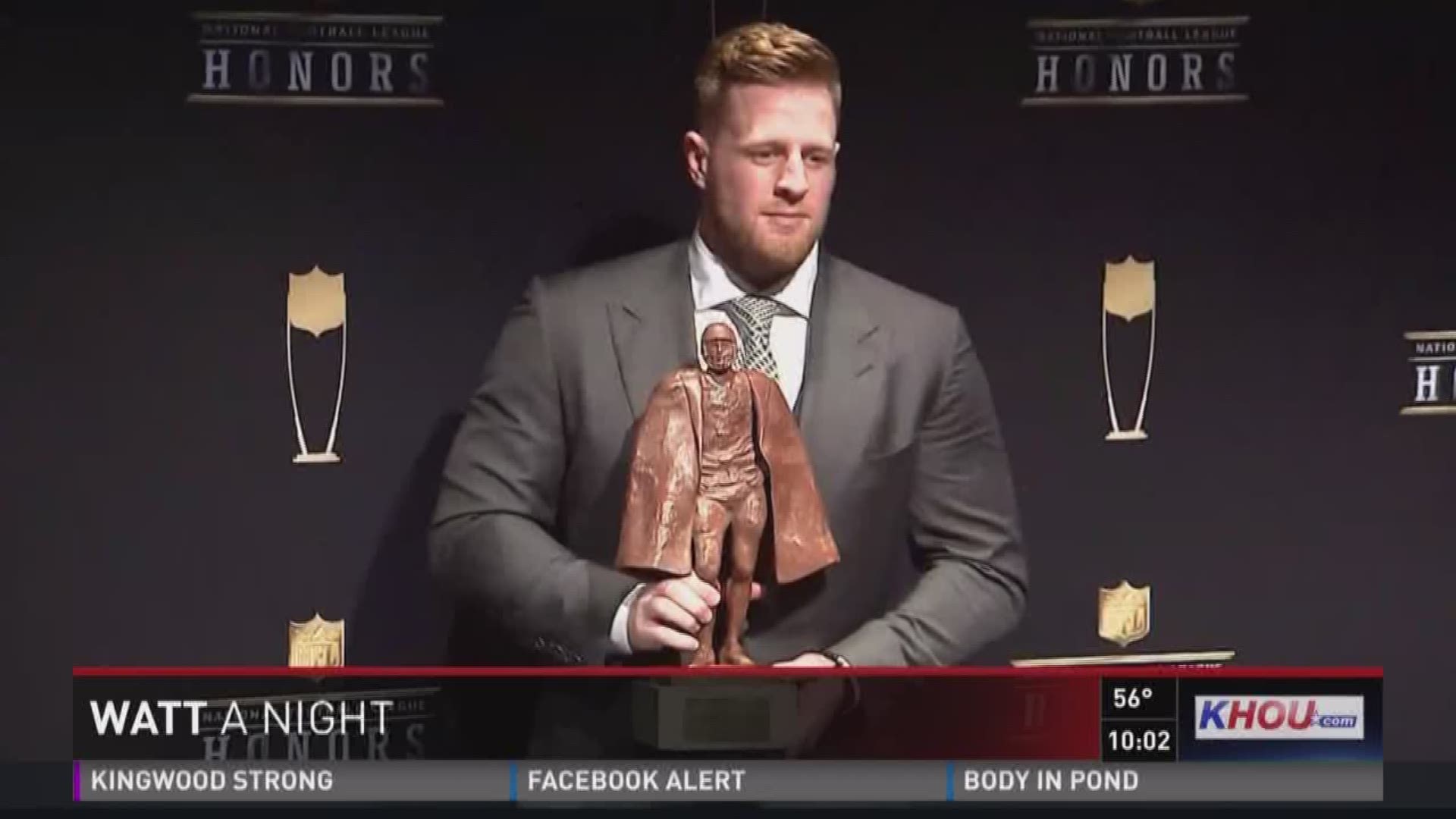 JJ Watt won the Walter Payton Man of the Year Award Saturday night and spoke about what it means to him to make a difference in the lives of others. 