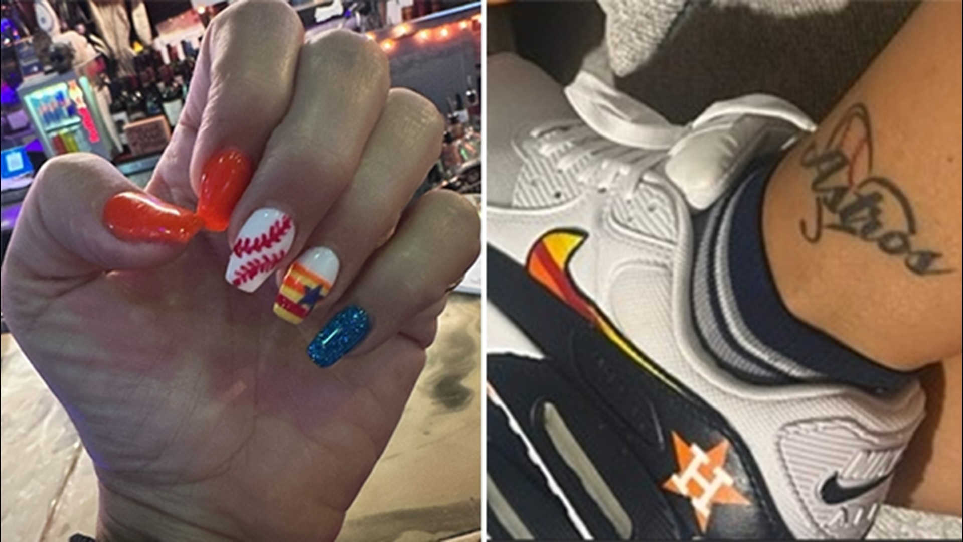 Jennifer Laviage is orange and blue through and through. From her head to her toes, she loves the Astros.