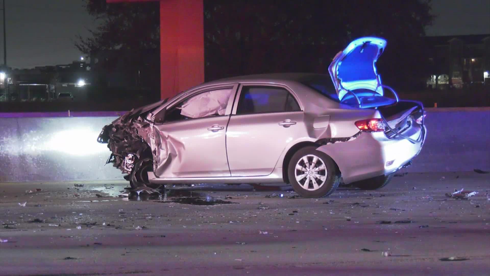 A wrong-way driver died when he was struck outside of his vehicle by a suspected drunk driver on the Gulf Freeway early Monday morning, according to Houston police.