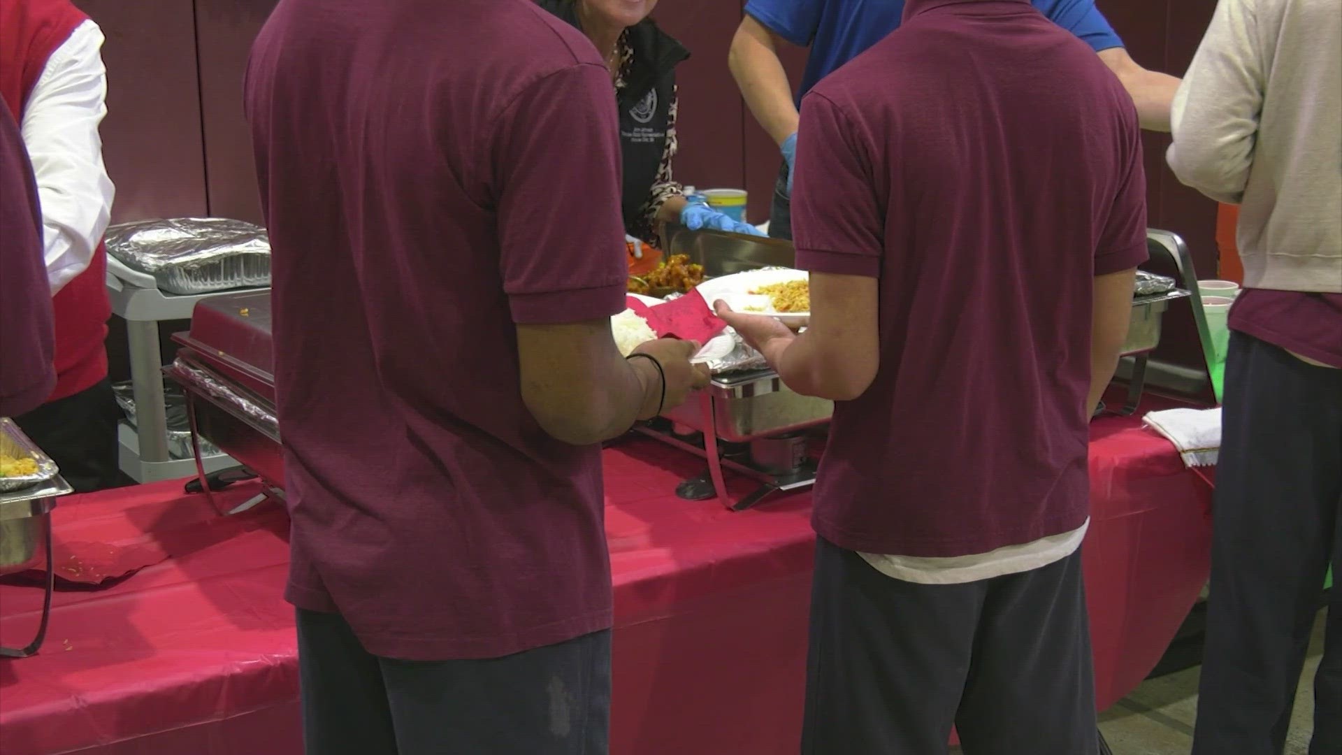 Kids between 10 and 17 years of age were treated to a nice Christmas lunch, as many of them won't be home for the holidays.