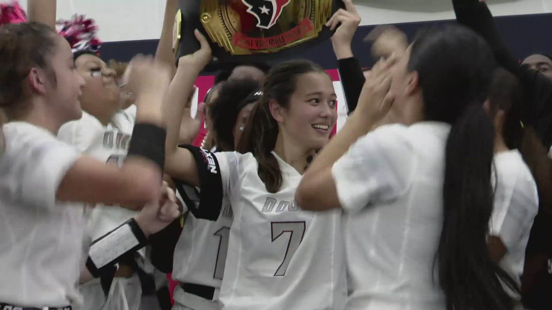 More than 2,000 female athletes thrilled audiences at the Texans Girls Flag Football Championships in Houston, with Heights High School clinching the HISD title.