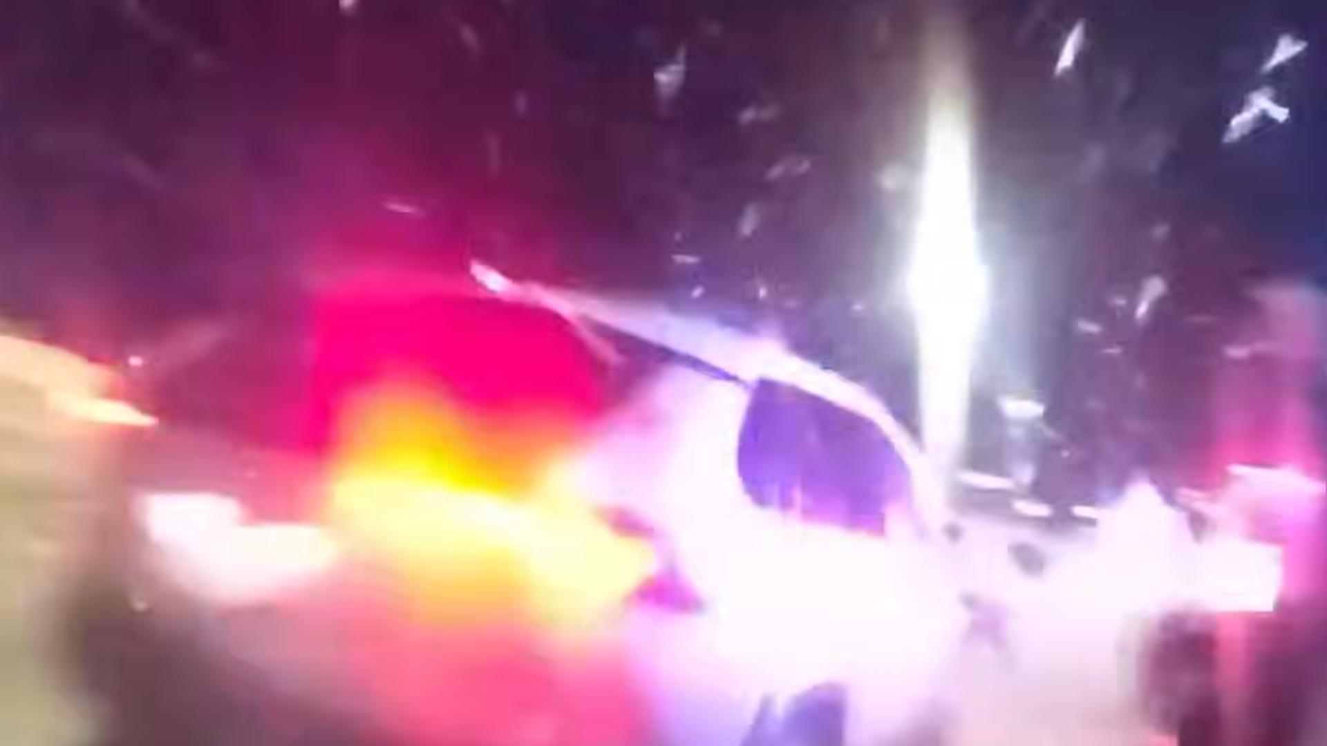 Video shows driver slam into Montgomery County deputy's vehicle on side of North Freeway
