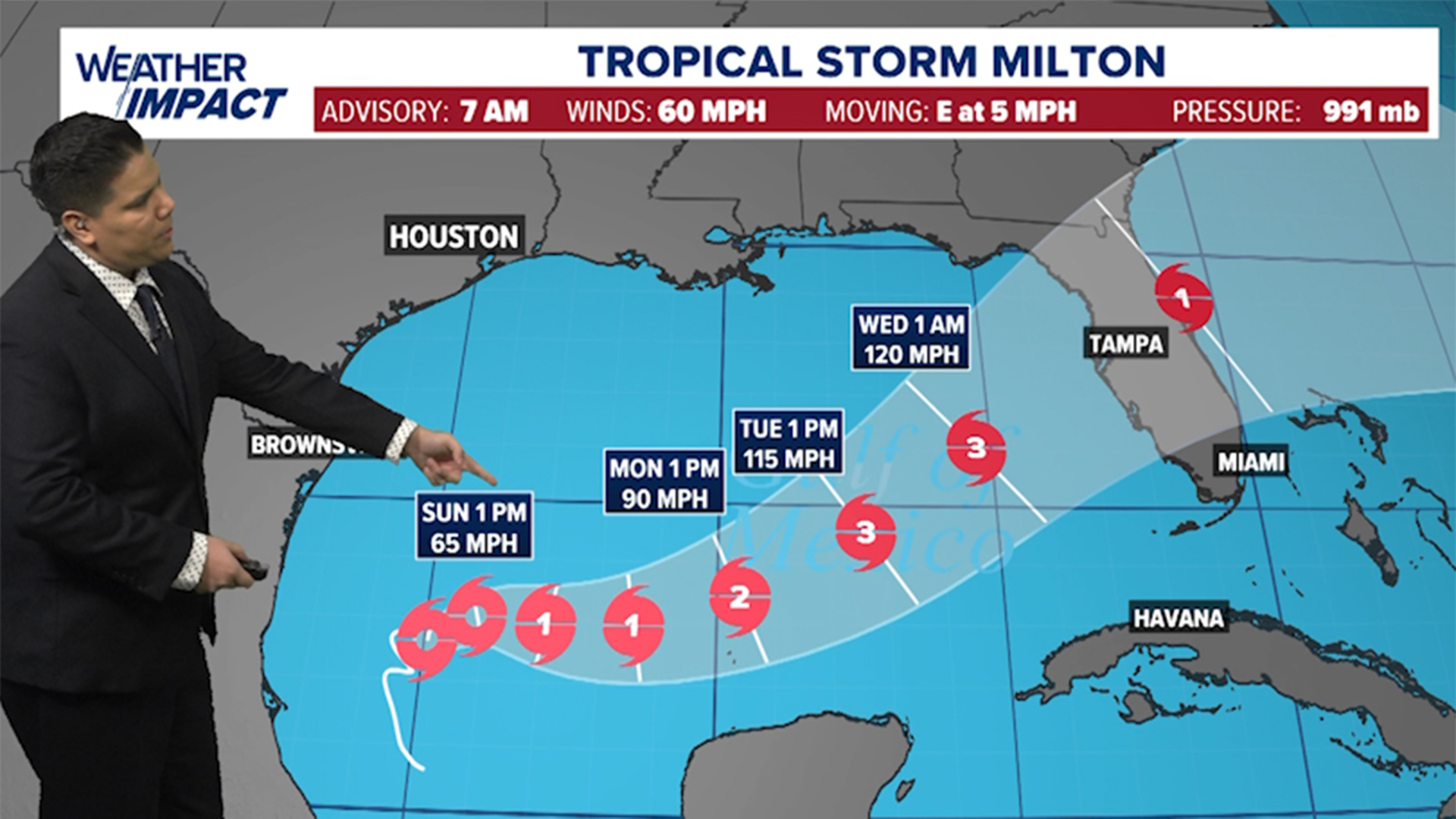 The storm is expected to impact the west coast of Florida this week as a major Cat. 3 hurricane.