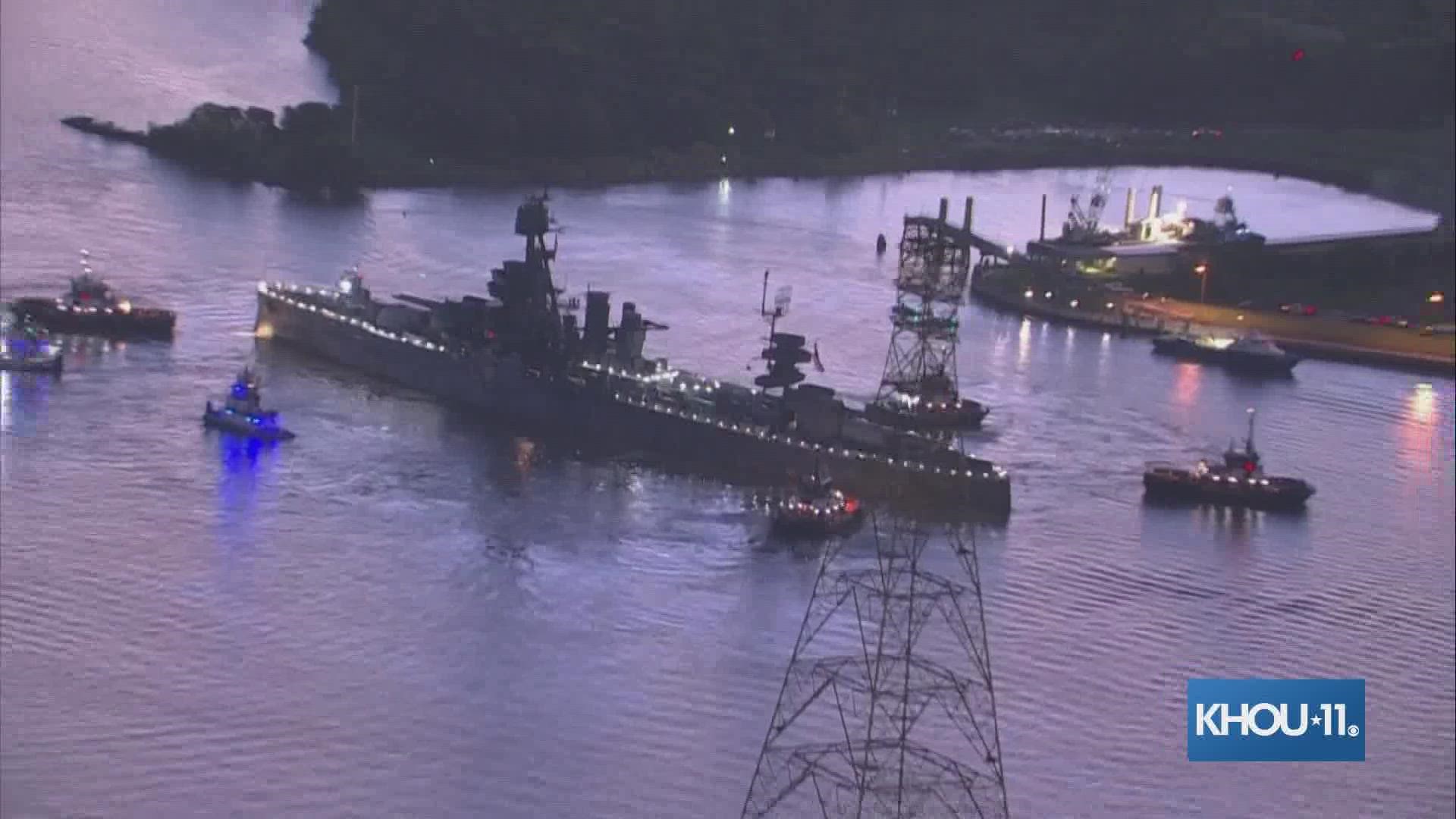The Battleship Texas, the last remaining battleship that served in both World Wars, is headed to Galveston today for repairs.