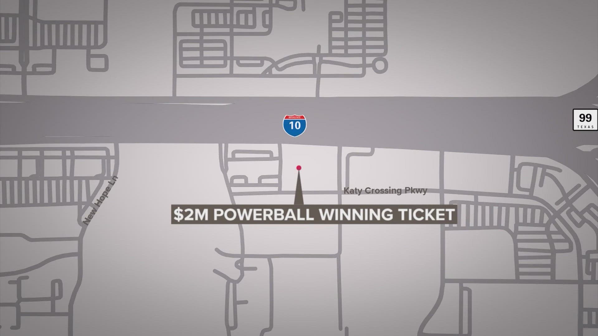 Someone who bought a Powerball ticket in the Katy area for Wednesday night’s drawing is waking up very happy after winning a $2 million prize.