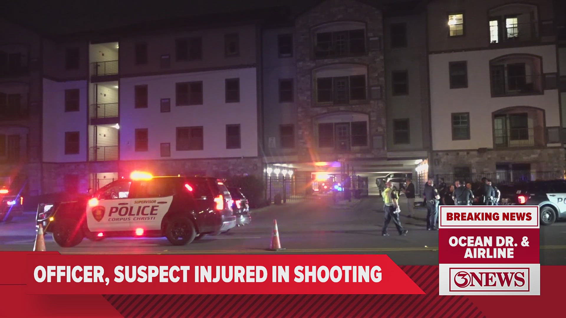 Both the suspect and the officer are hospitalized and expected to be ok.