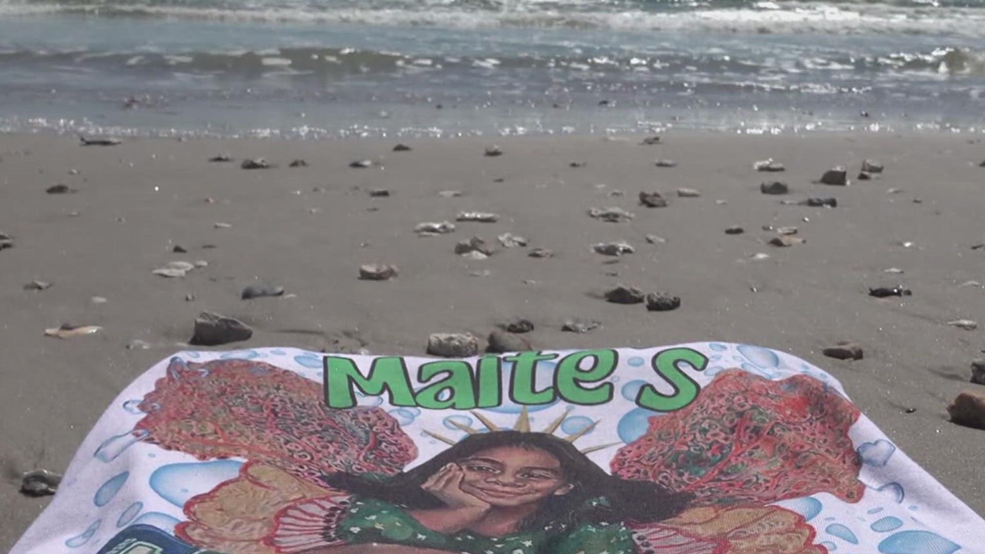 People from across Texas arrived early to walk the Padre Island coastline to pick up trash, all in honor of Maite Rodriguez.