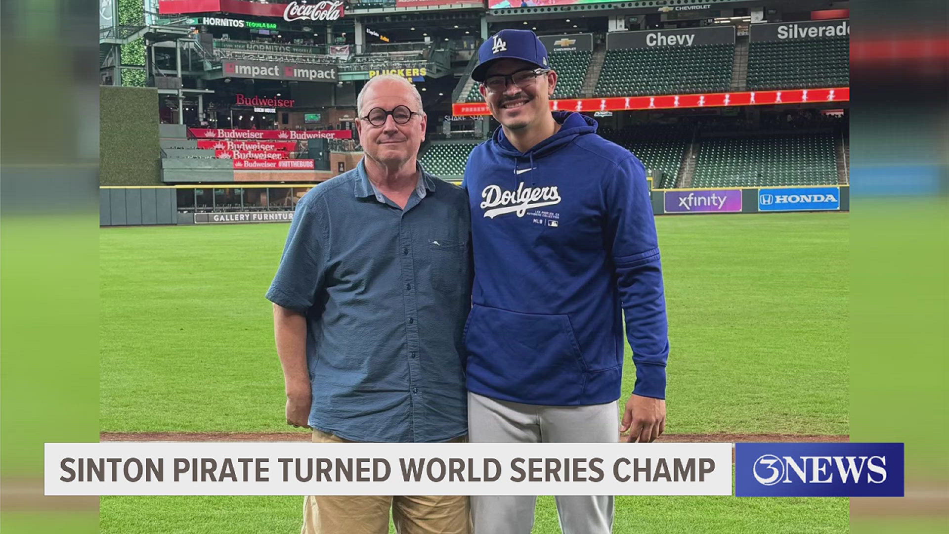 Former Sinton Pirate Anthony Banda helped the LA Dodgers grab that World Series title.