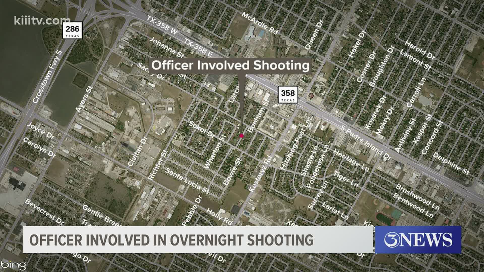 The suspect fired a shot at officers, and one officer returned fire, hitting the suspect