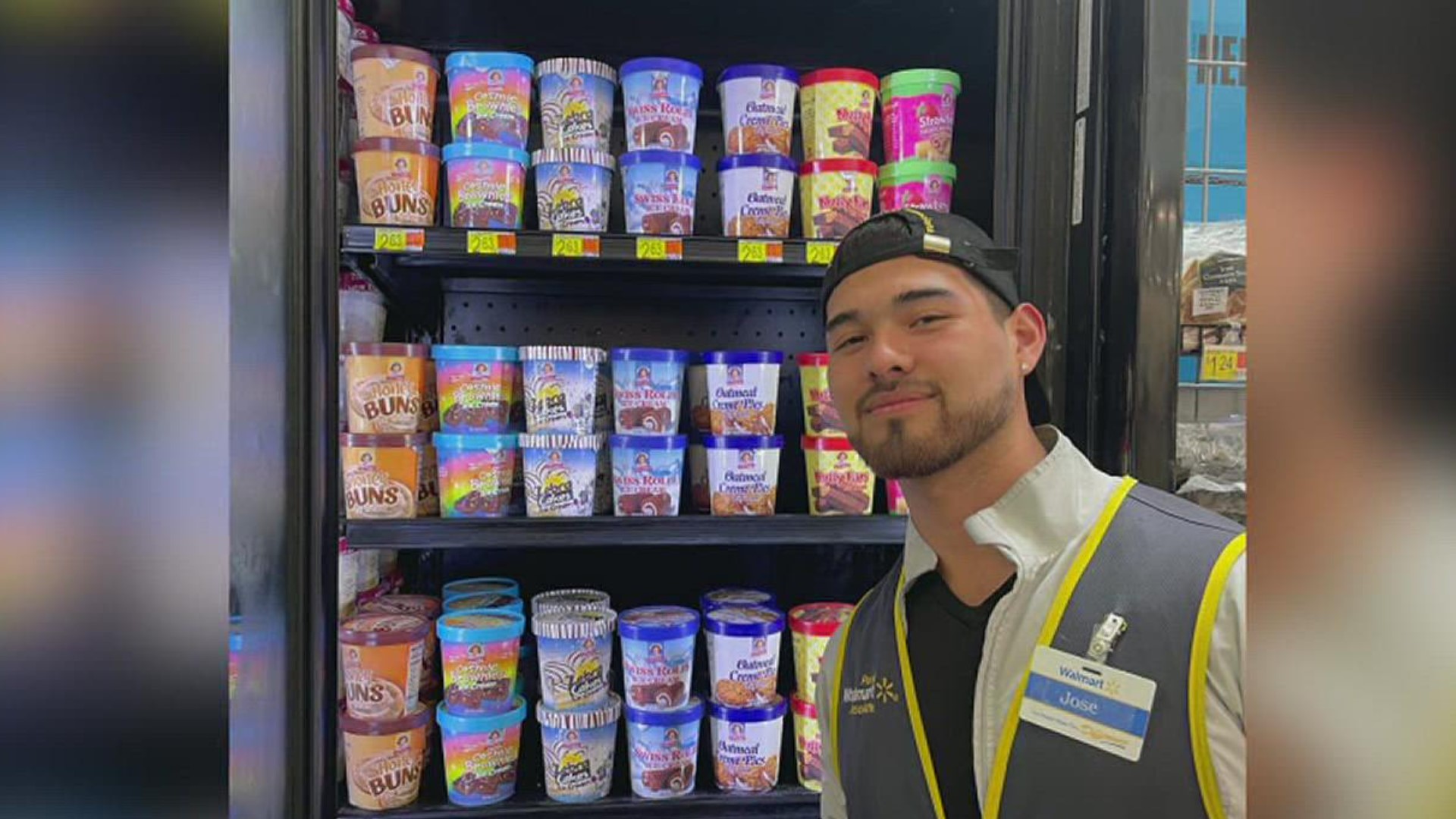 The Walmart on Saratoga posted a photo of Jose in front of their ice cream display and warmed hearts everywhere.