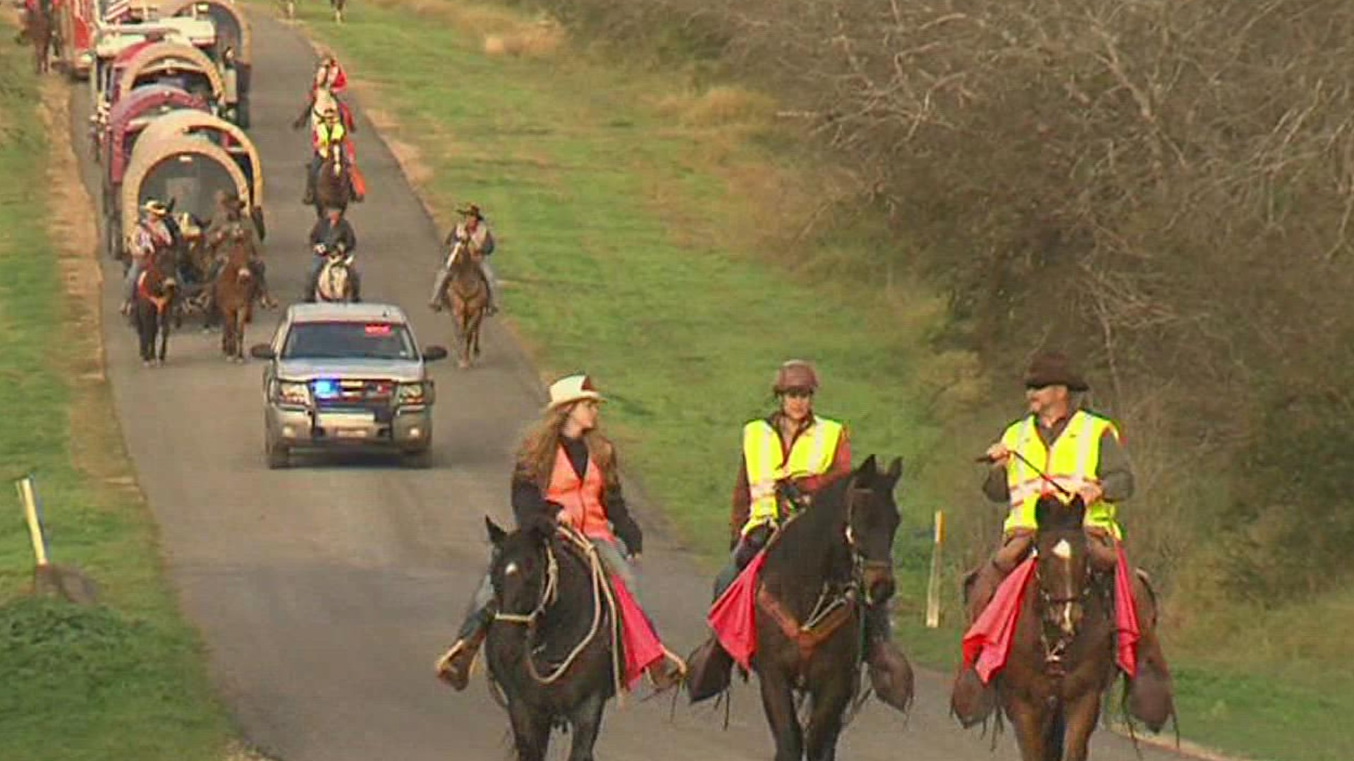 Friday morning they will mount their horses and get in their covered wagons for the 63rd annual trail ride to San Antonio for the stock show.