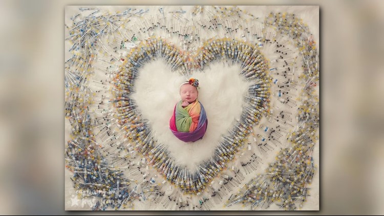 Photo of baby surrounded by IVF needles gives families hope