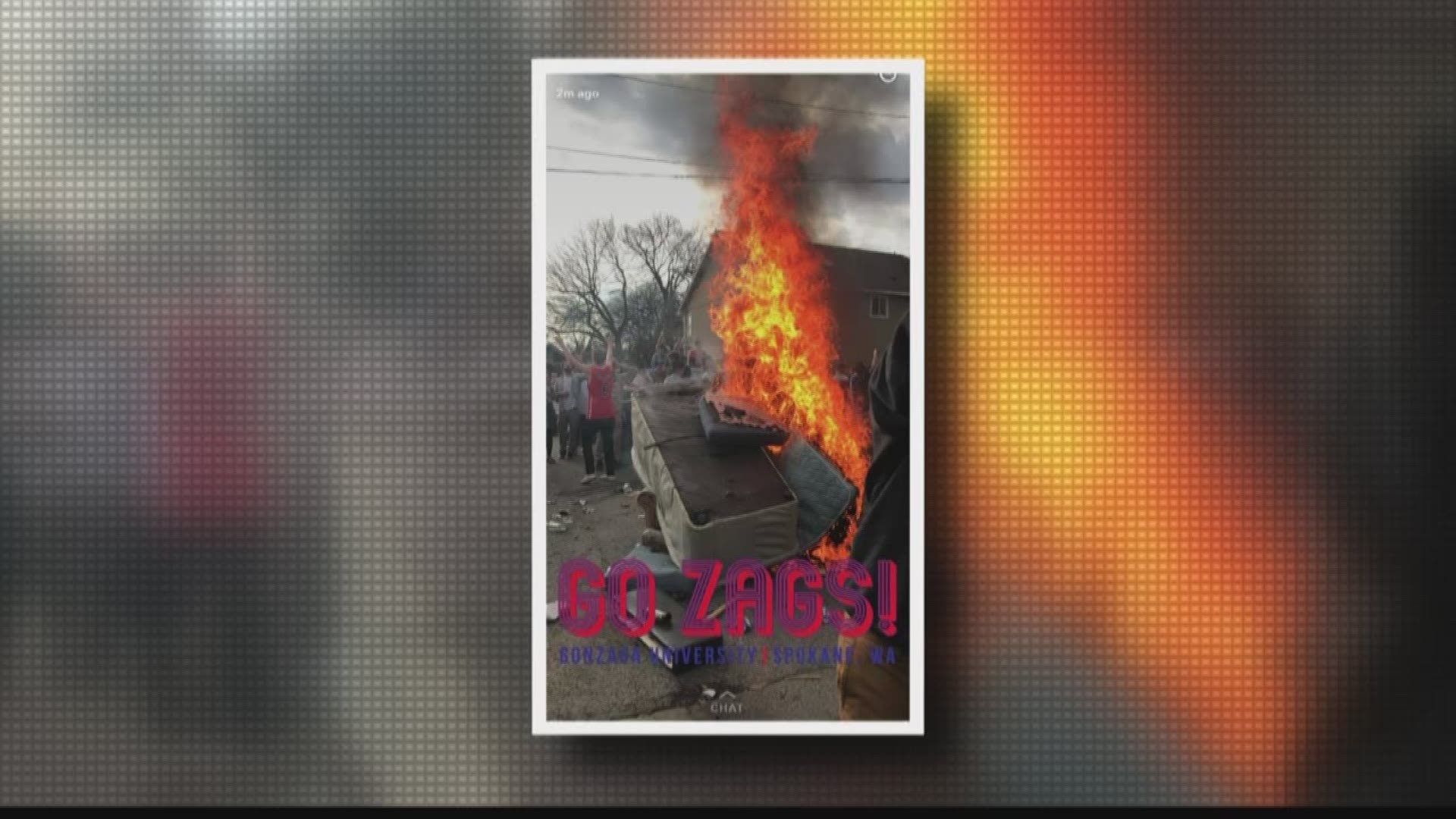 Students burn couch near GU campus