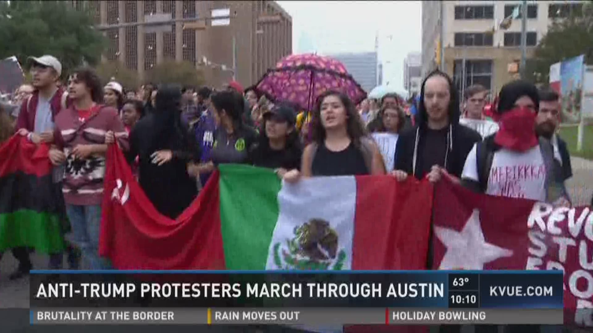 Anti-Trump protesters march through Austin