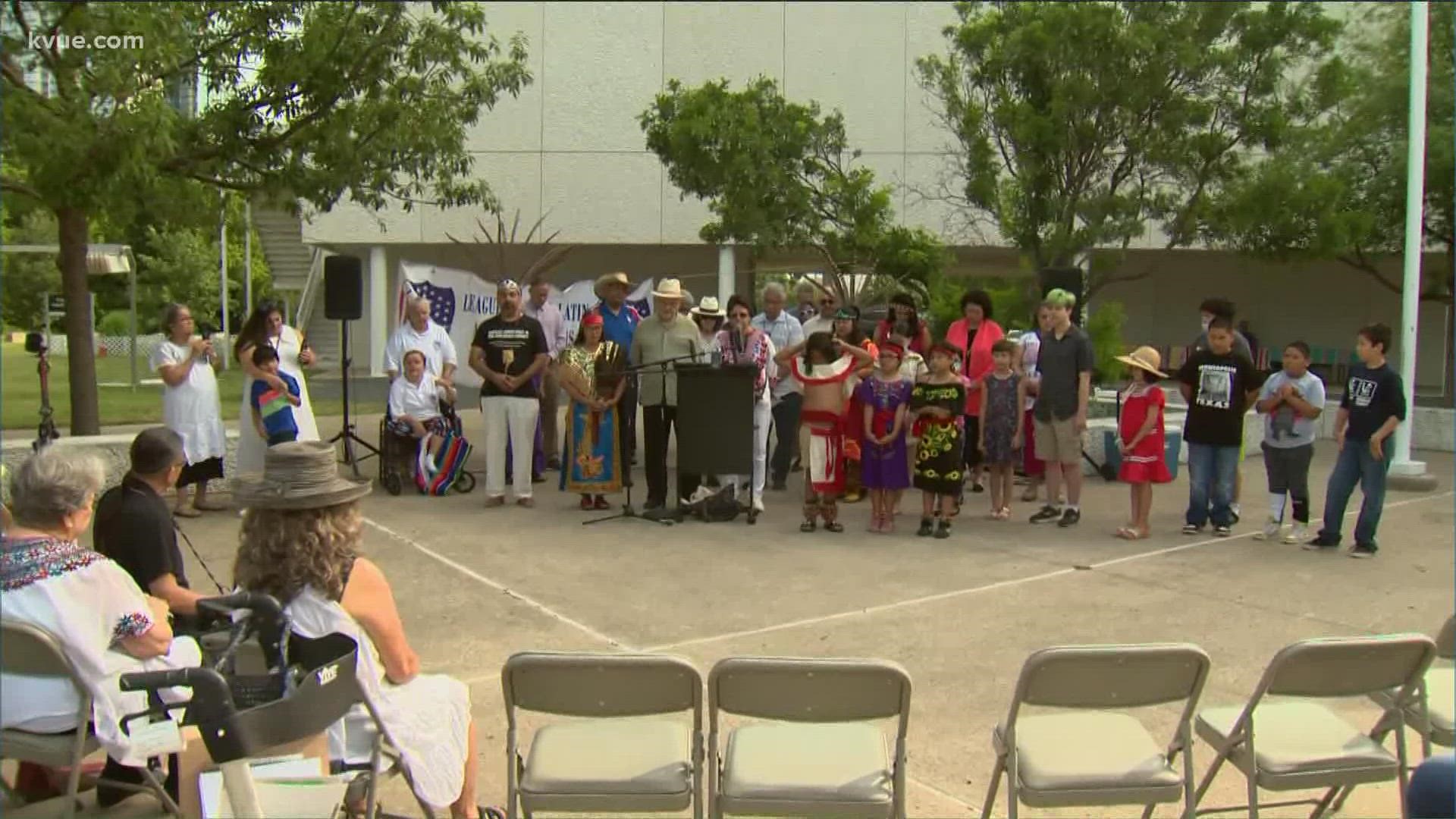 The community ceremony was hosted by Nuestro Grupo/Academia Cuauhtli at the Barrientos Mexican American Cultural Center.