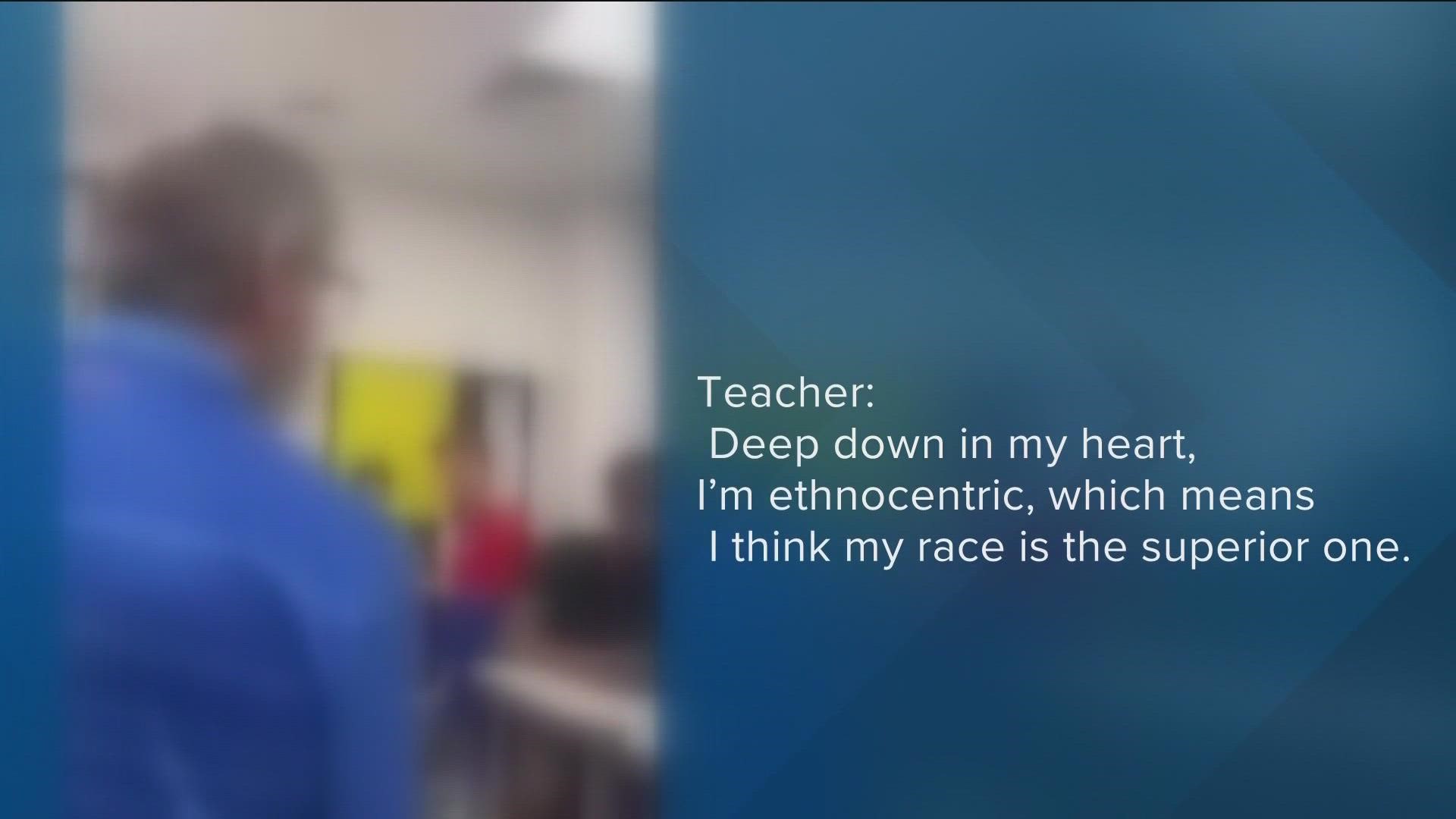 A middle school teacher who made inappropriate comments about race in a classroom is now out of a job.