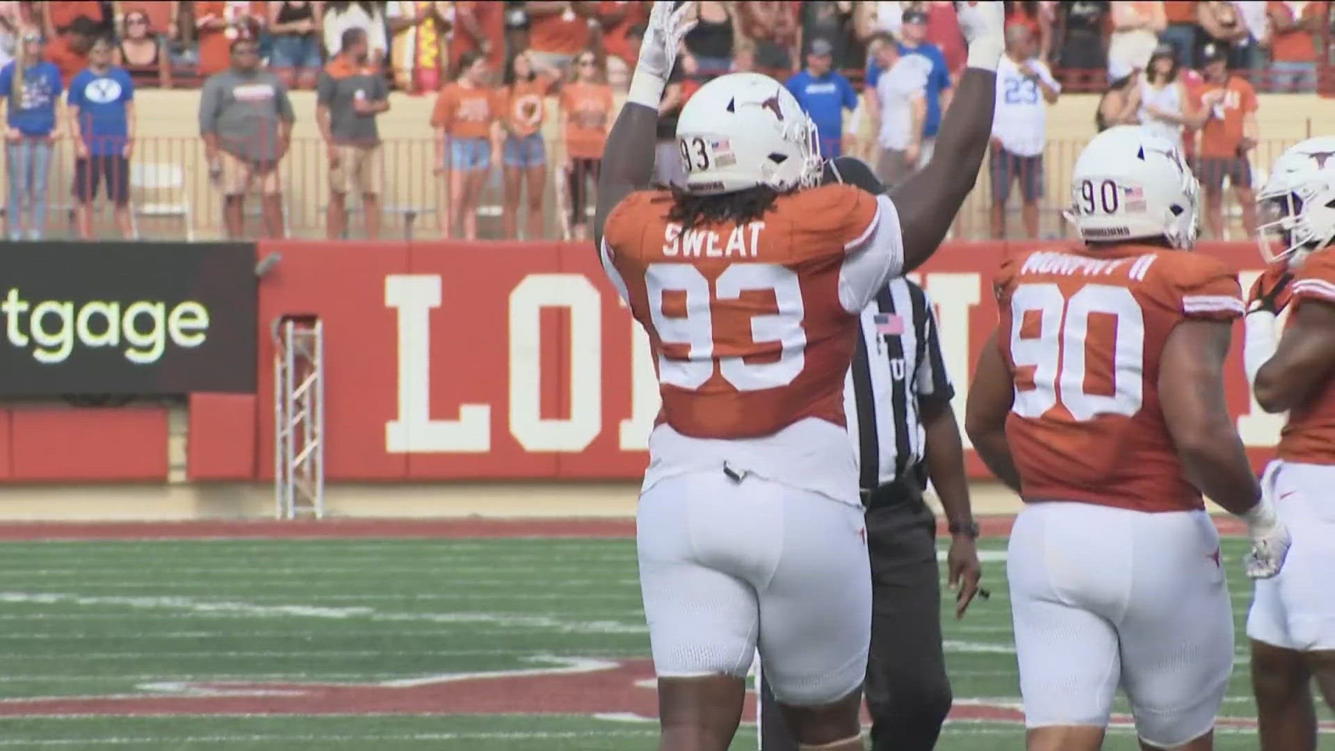 After a dominant season up front, T'Vondre Sweat has been named the Big 12 Defensive Player of the Year. Sweat is the sixth Longhorn to win.