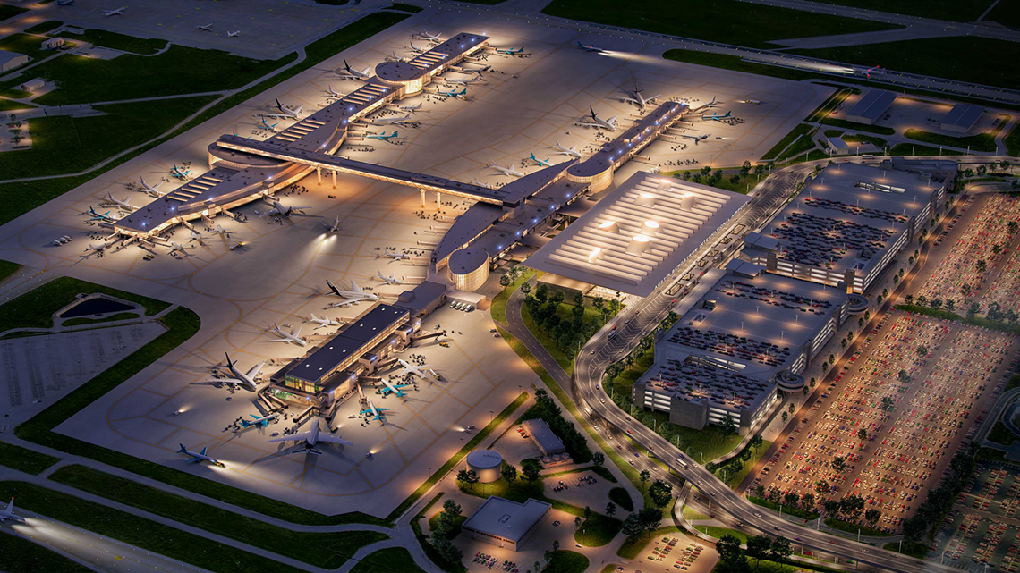 Austin airport reveals 20year master plan and current concourse, gate