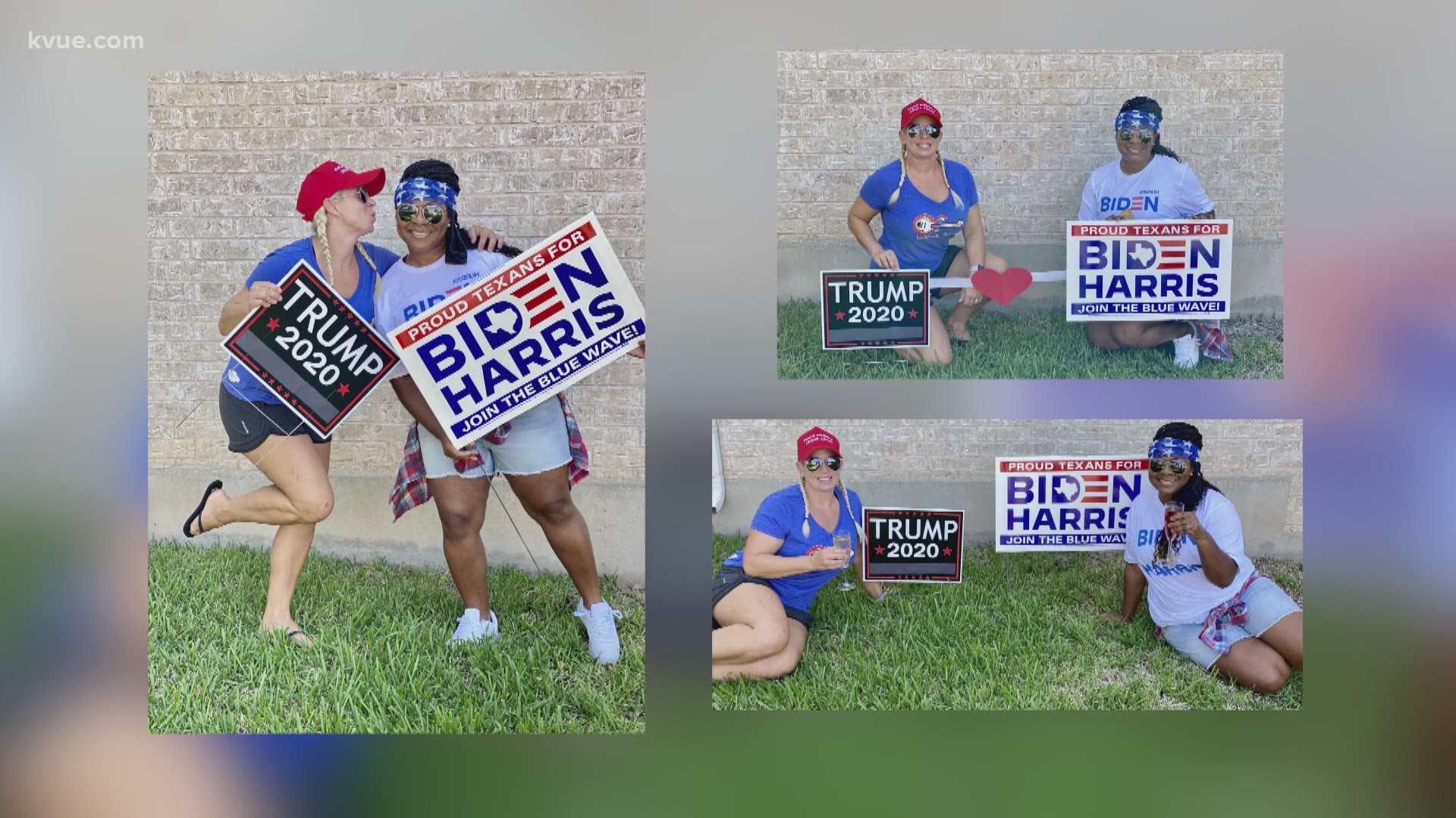 After seeing their Cedar Park neighbors destroy each other's political signs, the duo made a Facebook post encouraging all parties to respect each other.