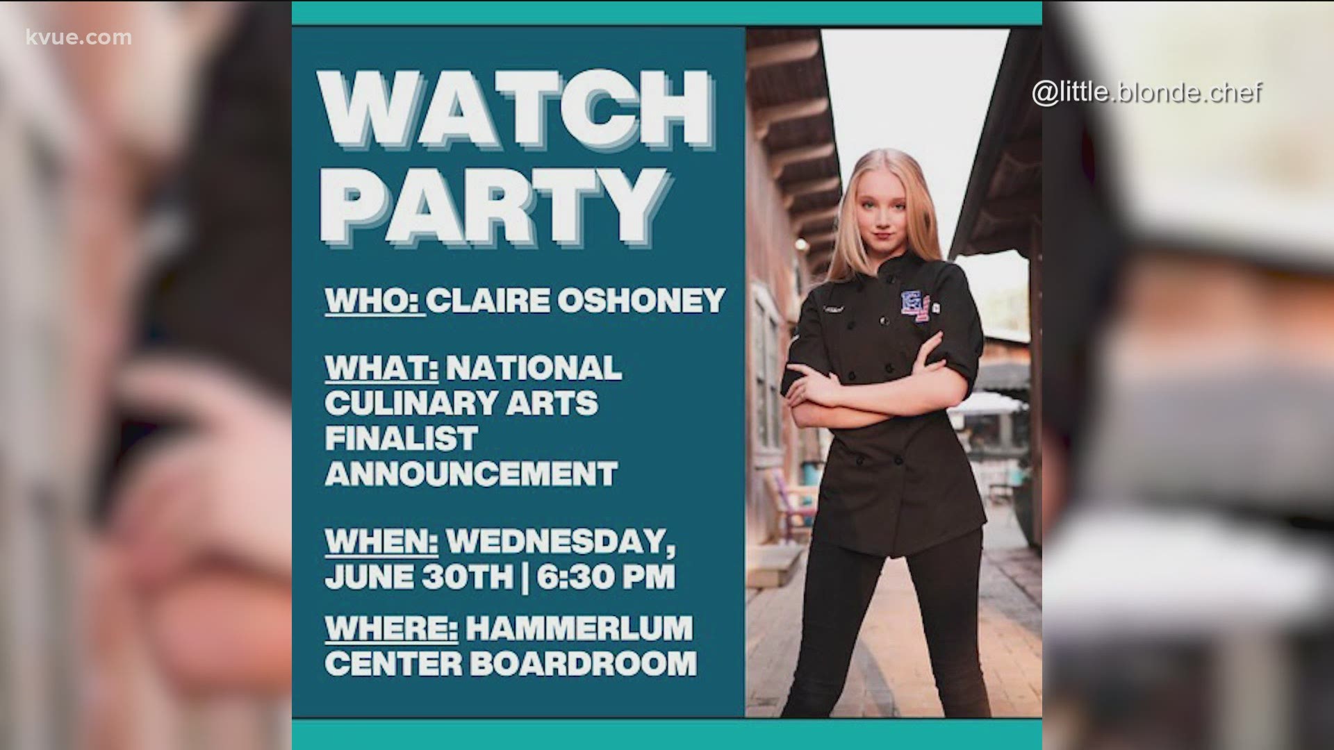 Claire OShoney, an East View High School graduate, is one of the top three finalists in the National Culinary Arts Competition.