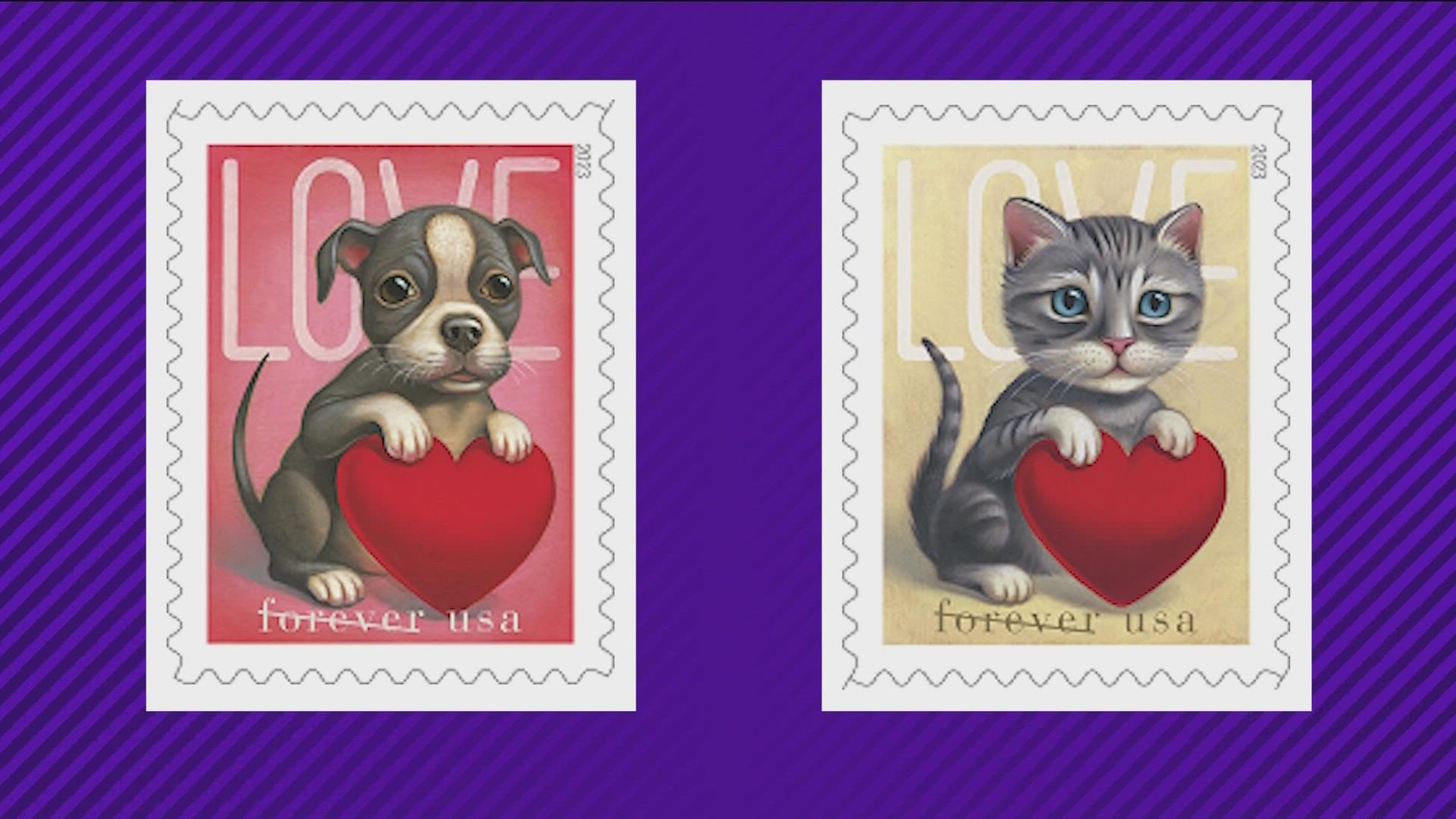 The new 2023 "Love Forever" stamps were revealed in Austin on Thursday.