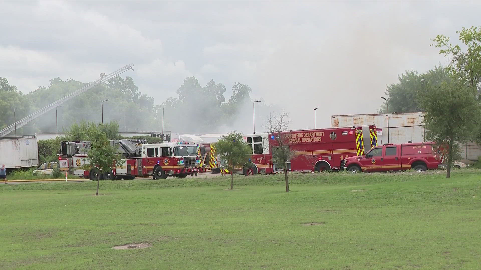 Austin fire says a salvage yard went up in flames.