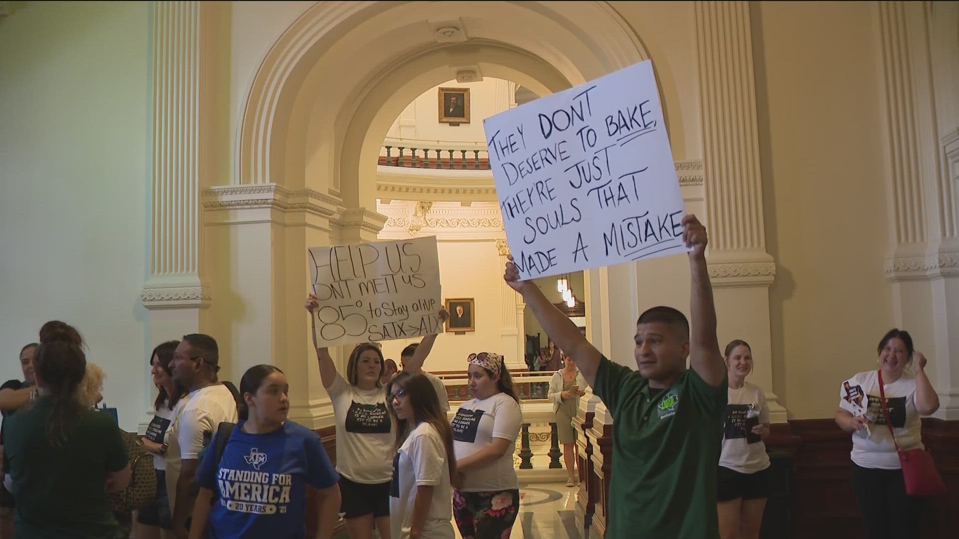 The price of bottled water in Texas prisons has gone up by 50%. It comes as most Texas prisons don't have air conditioning.