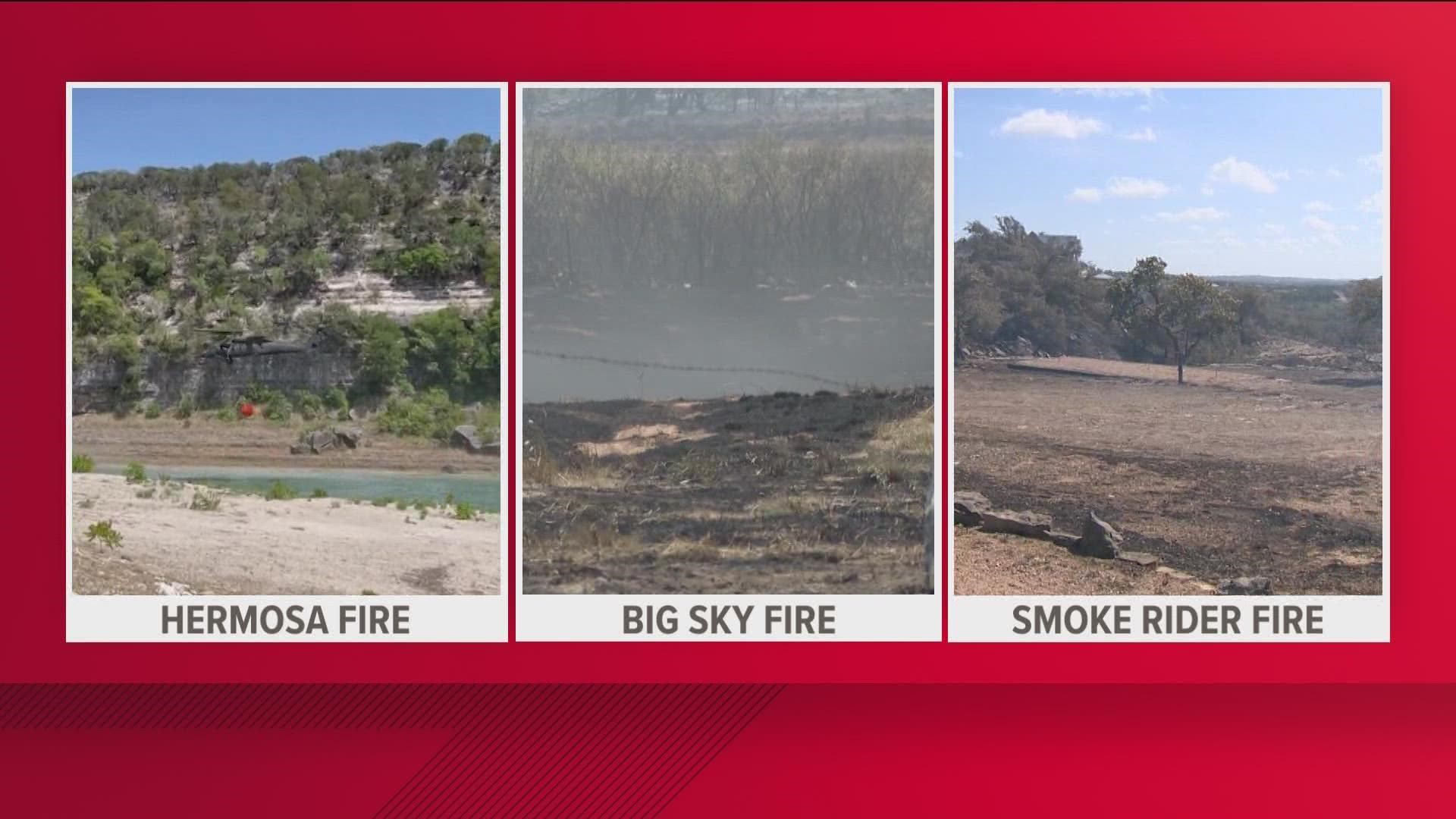 In total, the three fires in the area have burned through thousand of acres.