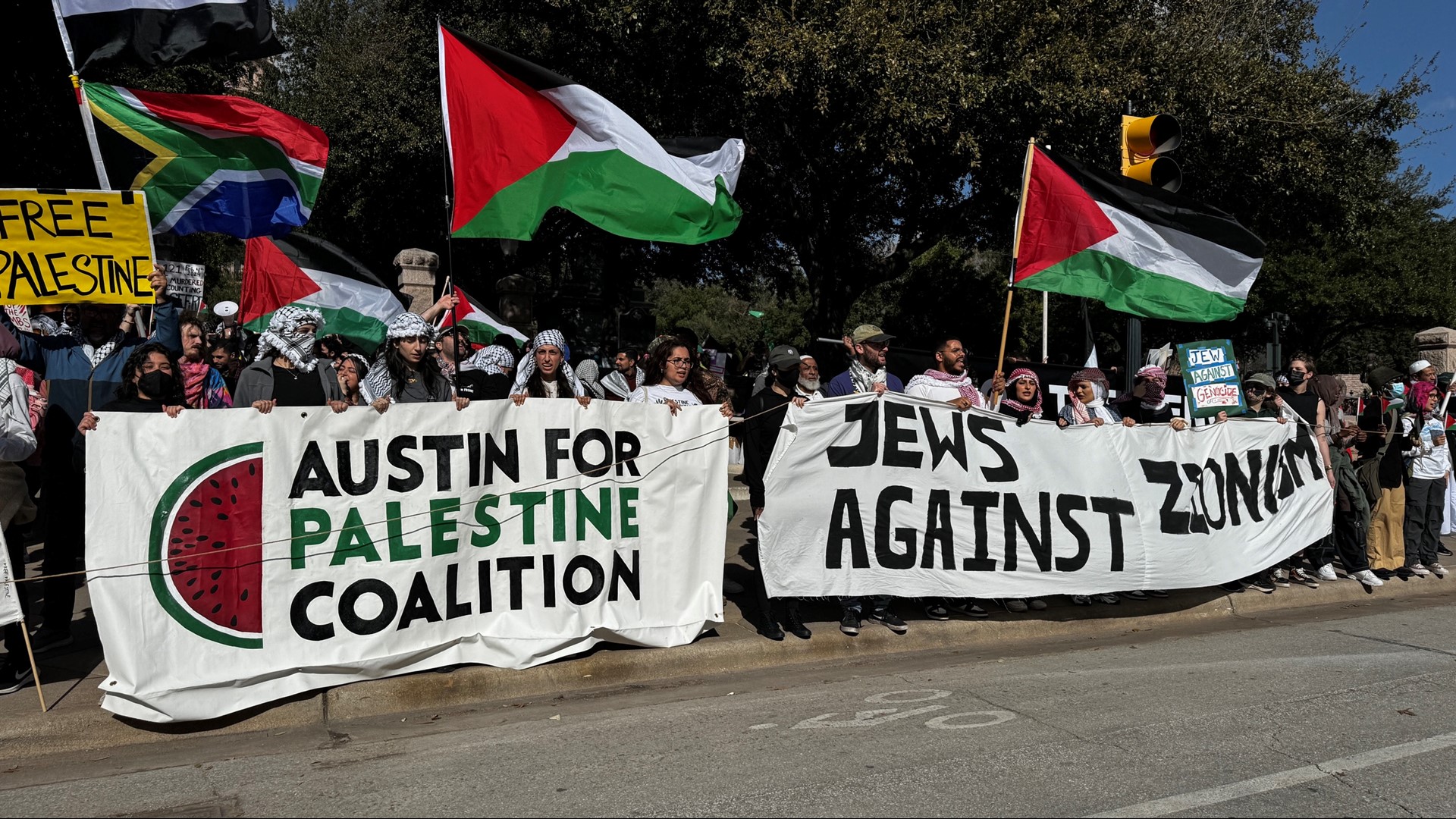 Texans from all over came to the state Capitol on Sunday to call for a cease-fire in Gaza. They are also calling for an end to U.S. aid to Israel.