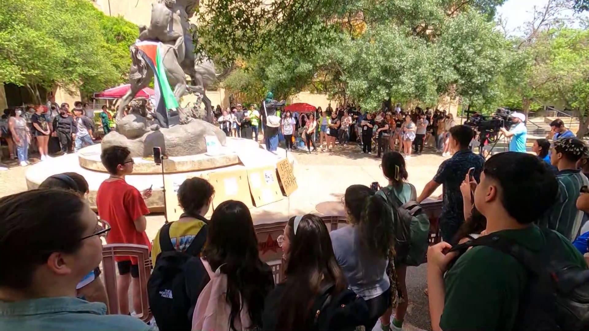 Texas State students also called on their school to cut financial ties with Israel.