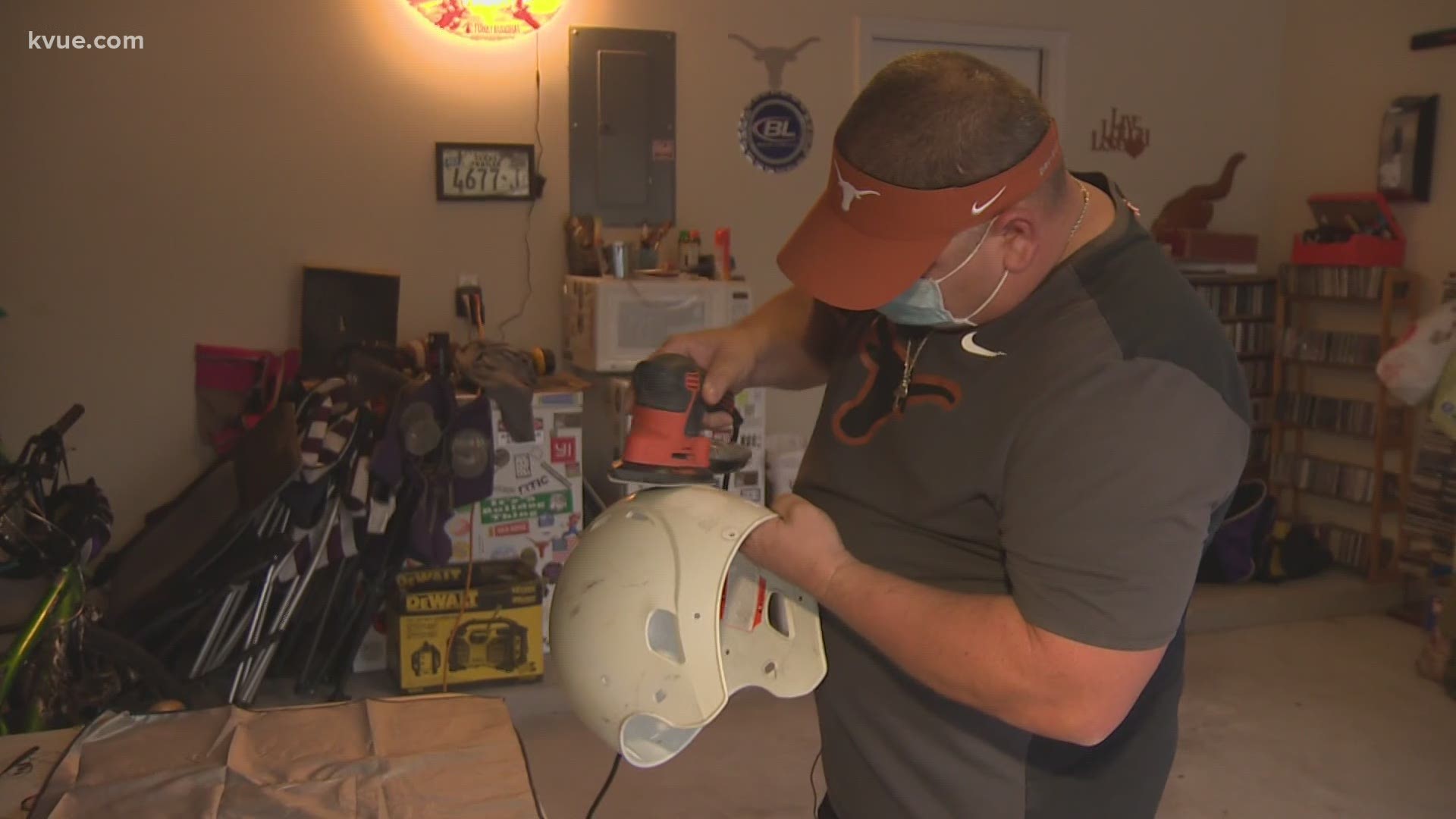 Longhorns fan Nate Gunderson is gifting a custom helmet to Wes Laurel. It's his way of paying it forward.